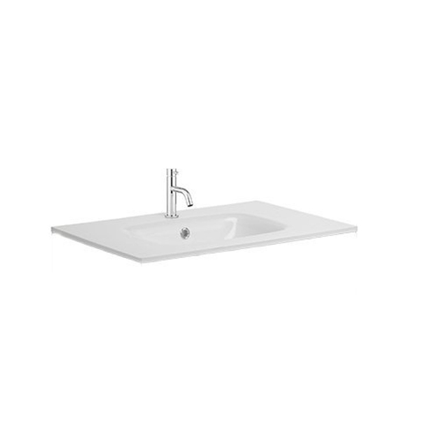 Crosswater Glide II Wastafel inbouw - kraangat - 70x45x1cm - glas - wit GL0711SIW_V2