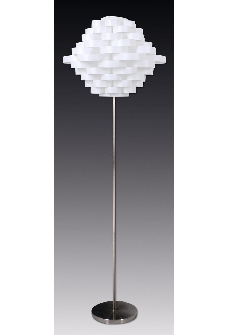 Näve Staande lamp White LINE E27 max. 40 W, wit/nikkel, kunststof/metaal, h: 150 cm, d: 55 cm