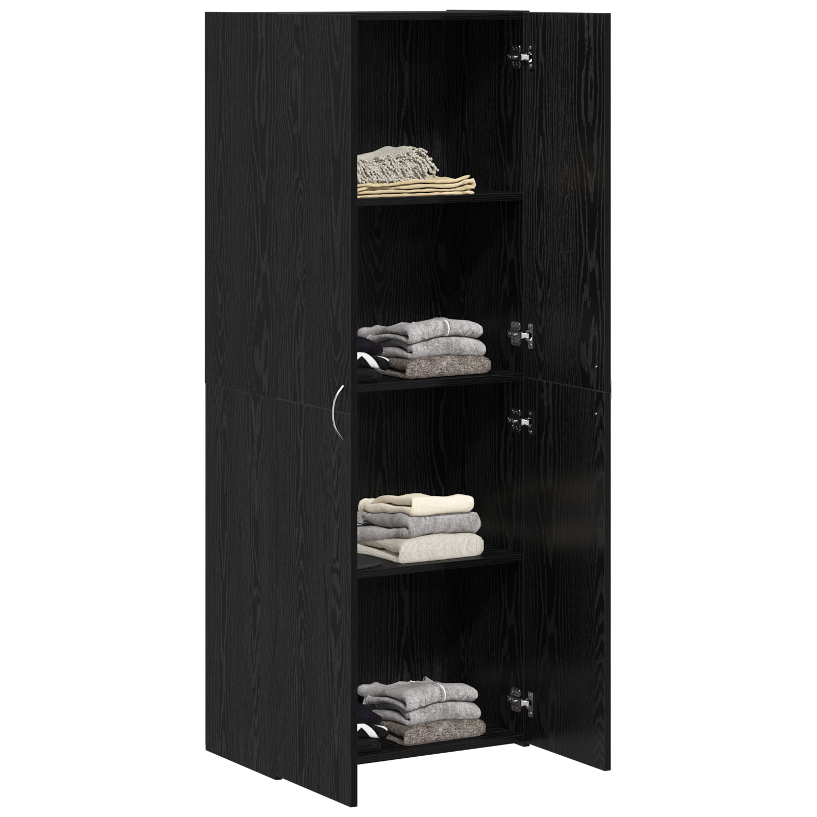 vidaXL Hoofdkast Zwart Eiken - 60 x 32 x 153 cm - Gelamineerd hout