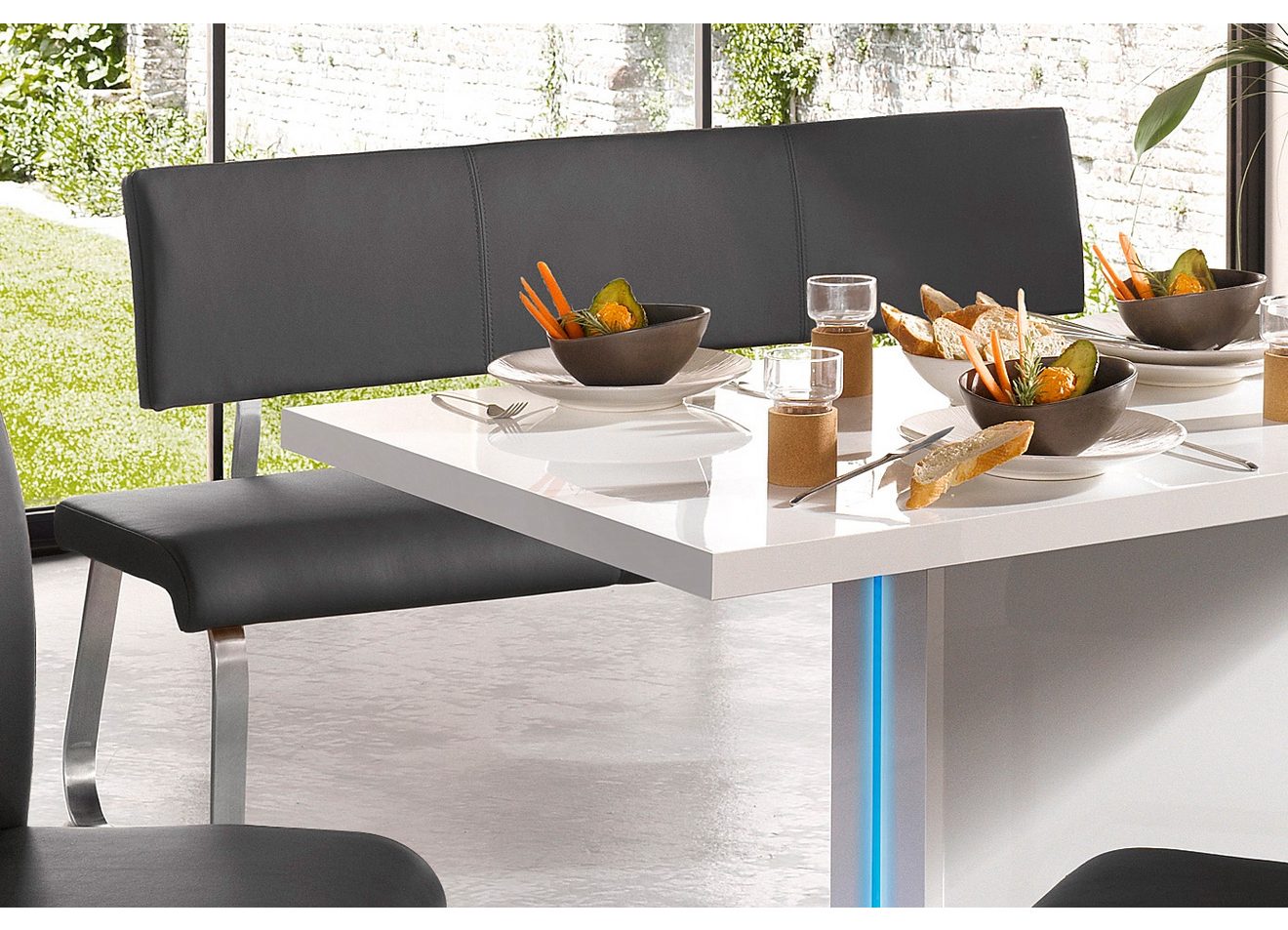 MCA furniture Bank Arco belastbaar tot 280 kg, echt leer, in verschillende breedten
