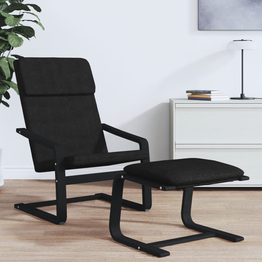 vidaXL Voetenbank 51x41x40 cm stof zwart
