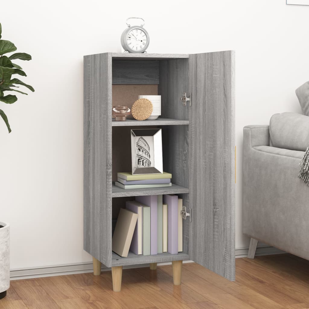 vidaXL Dressoir 34,5x34x90 cm bewerkt hout grijs sonoma eikenkleurig
