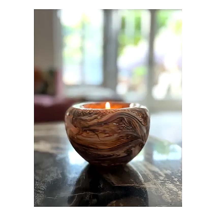 Urnwebshop Waxinelicht Urn, Elan Marble Earth (0.5 liter)