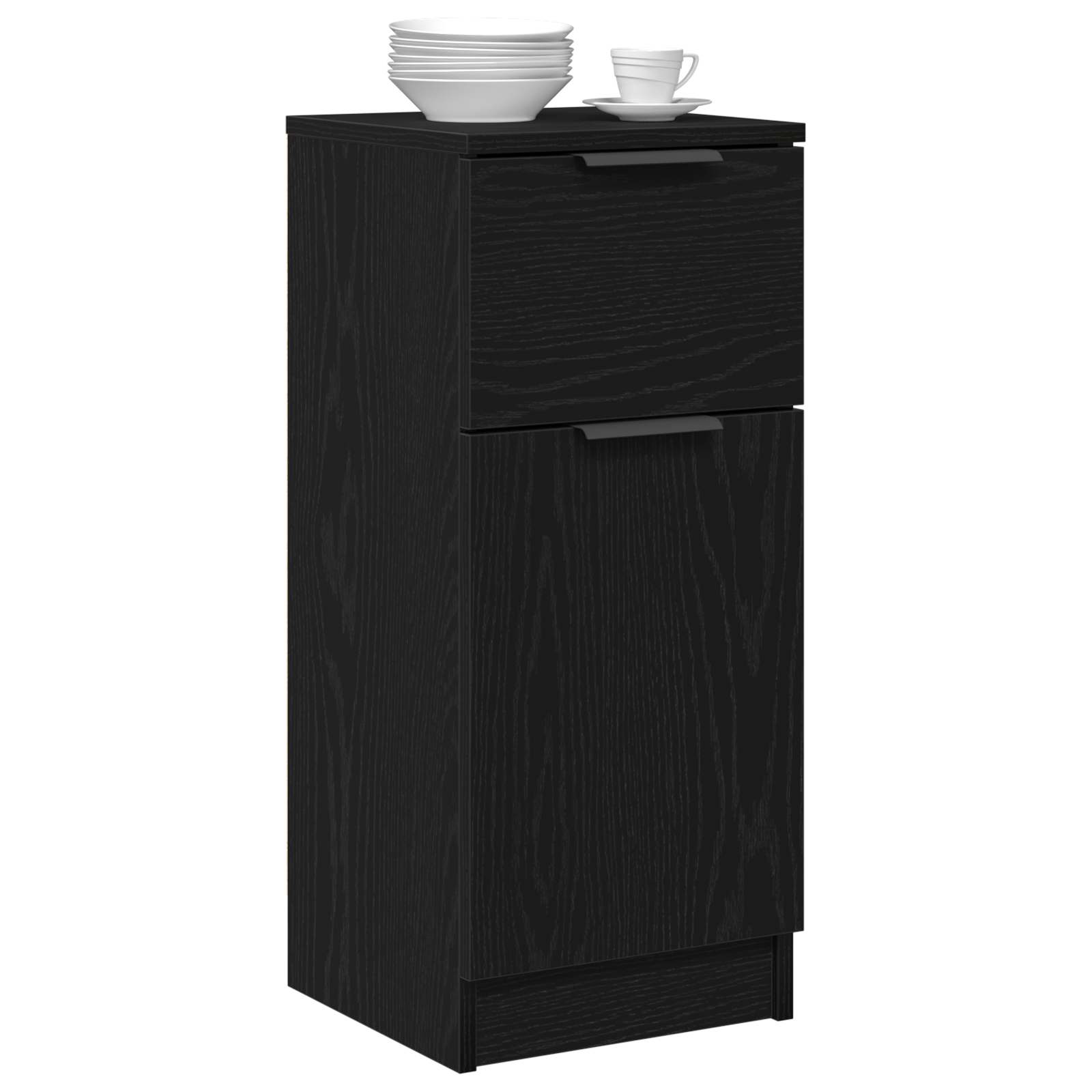 vidaXL Dressoir 30x30x70 cm bewerkt hout zwart eikenkleurig