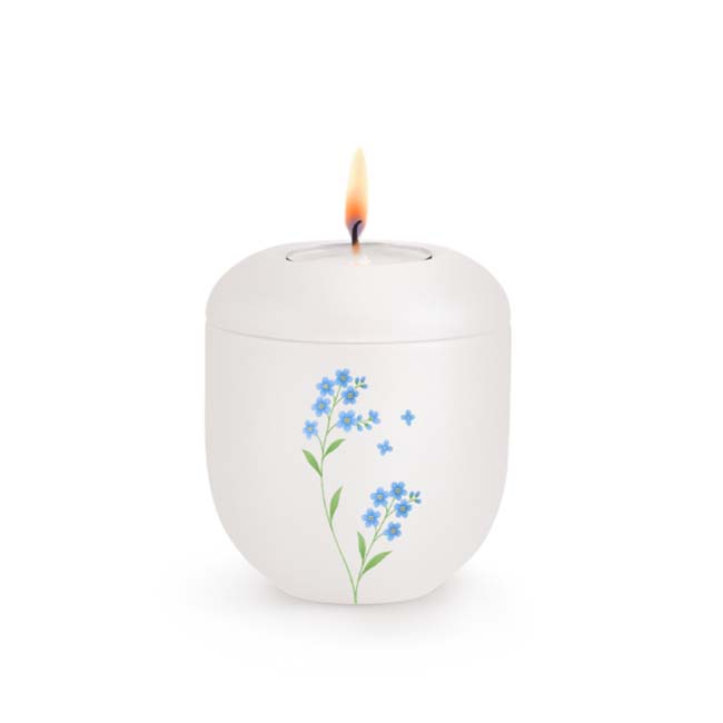 Urnwebshop Florique Waxinelicht Urntje Vergeet-Mij-Nietjes (0.3 liter)