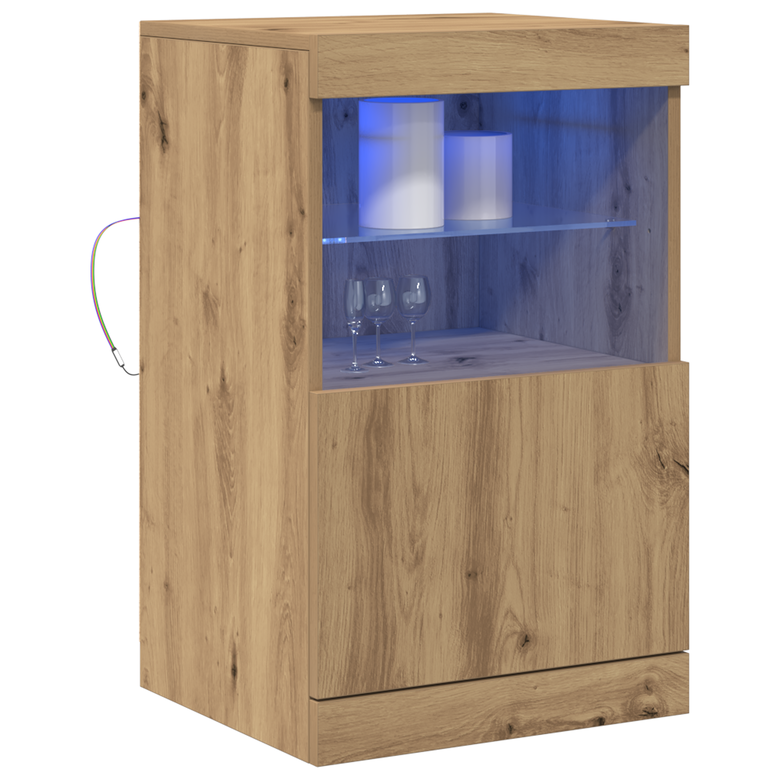 vidaXL Dressoir met LED-verlichting 41x37x67 cm artisanaal eiken