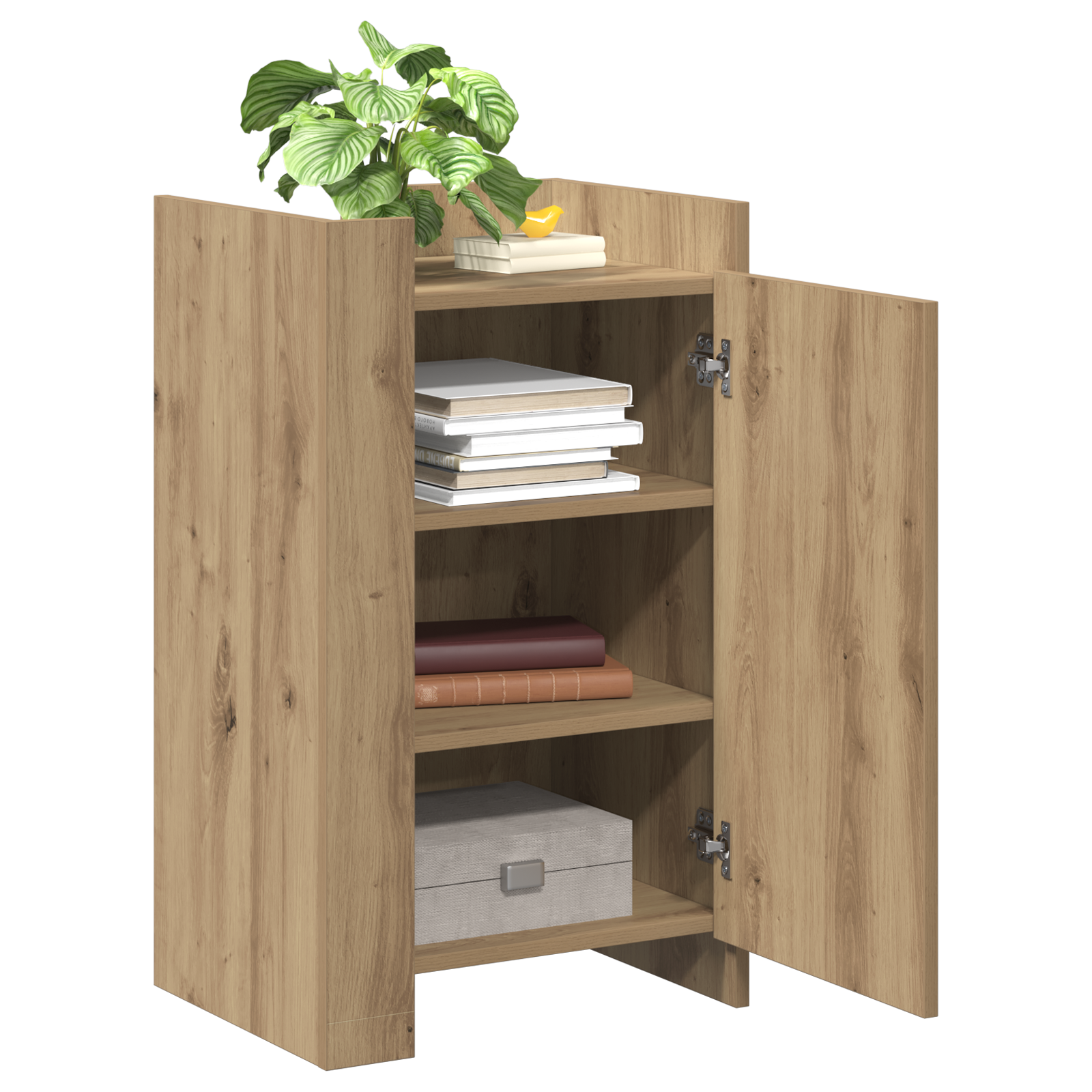 vidaXL Dressoir Ambachtelijk Eiken 45x35x75 cm Bewerkt Hout