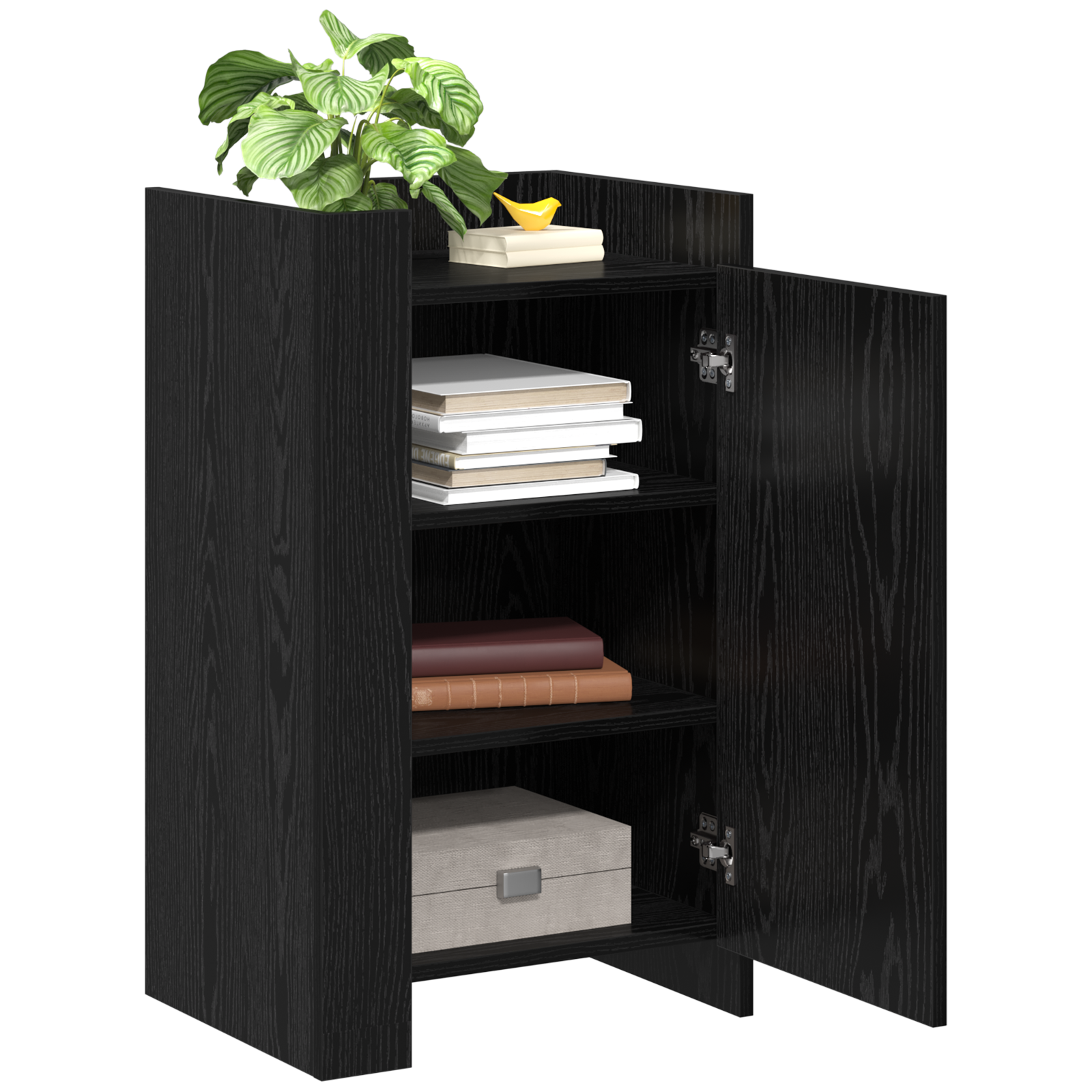 vidaXL Dressoir Zwart eiken 45x35x75 cm Bewerkt hout