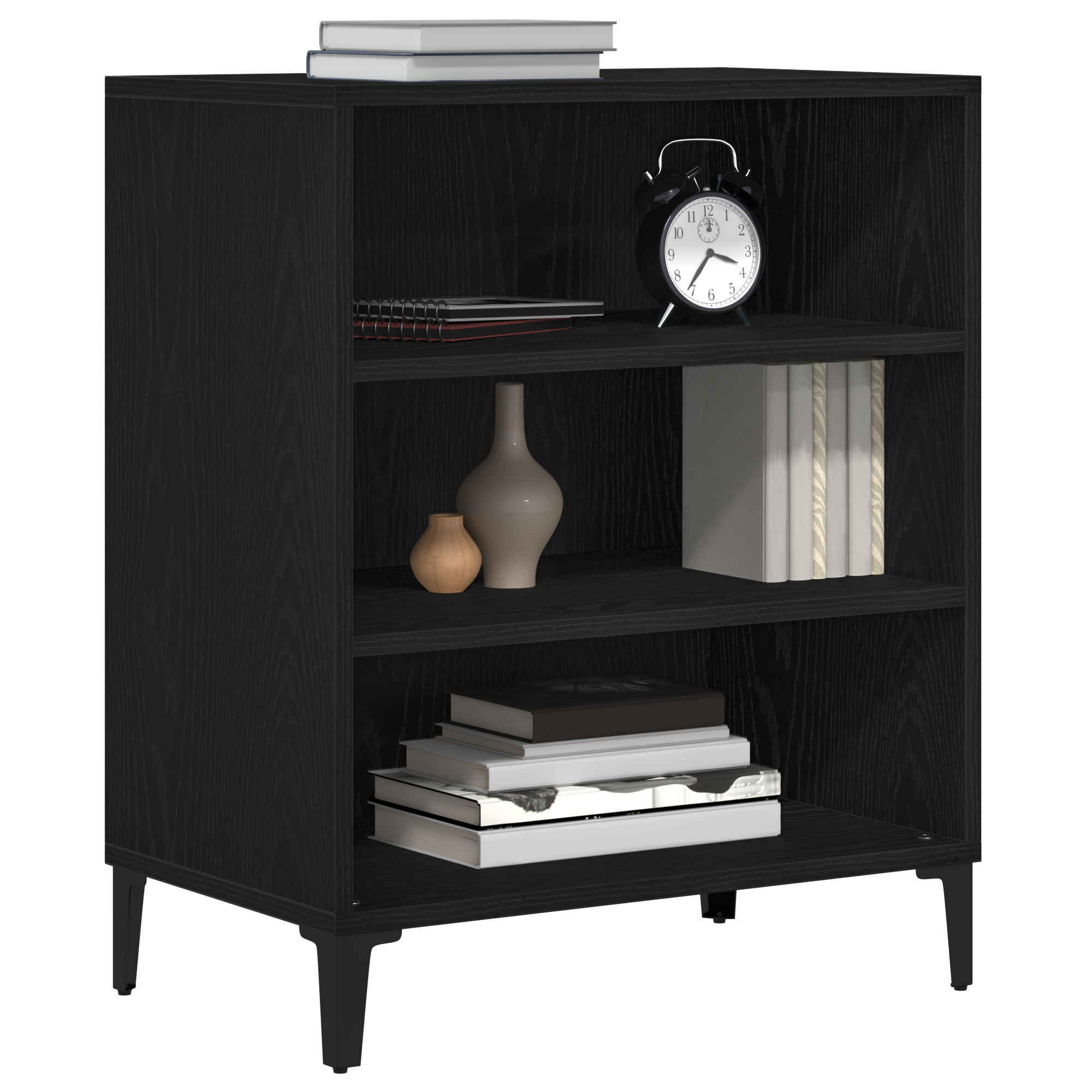 vidaXL Dressoir Zwart Eiken 57x35x70 cm Gelaagd Hout