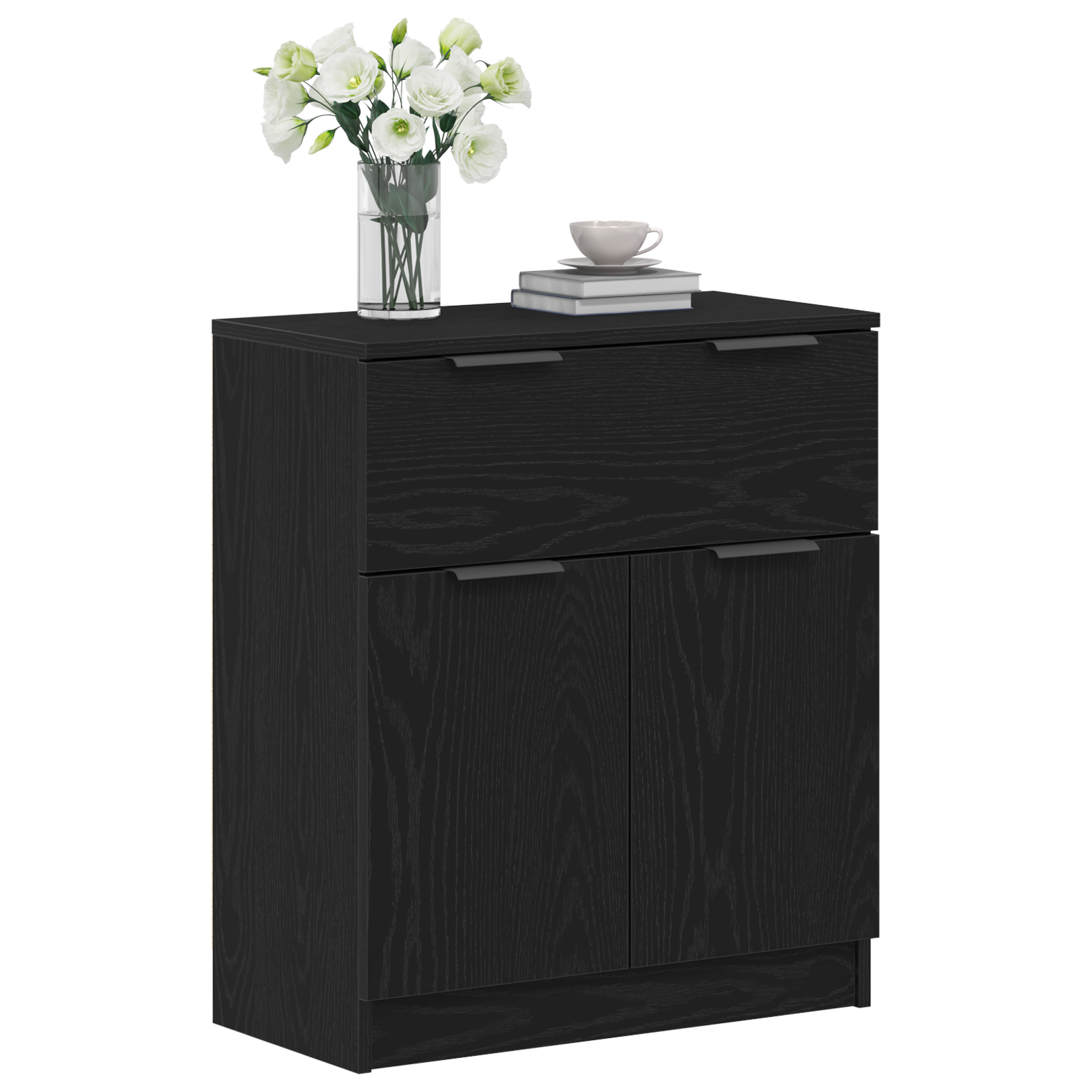 vidaXL Dressoir 60x30x70 cm bewerkt hout zwart eikenkleurig