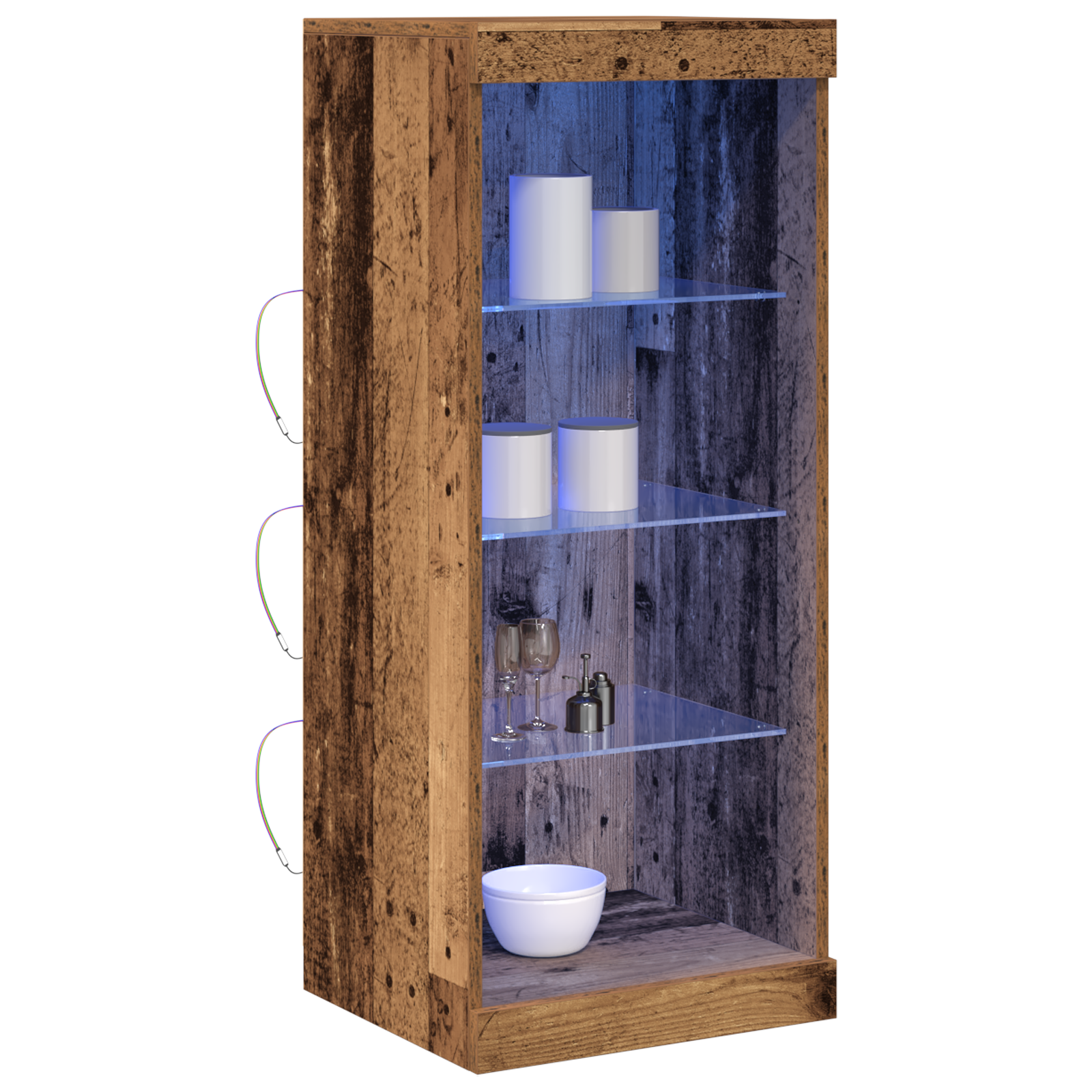 vidaXL Sideboard met LED-verlichting Oude Hout 41x37x100 cm