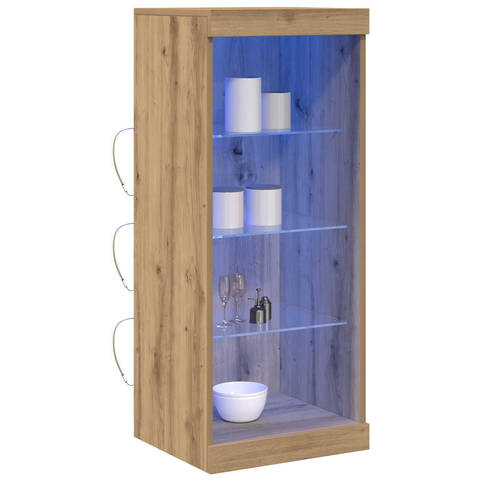 vidaXL Sidetable met LED-verlichting Artisan Eik 41x37x100 cm