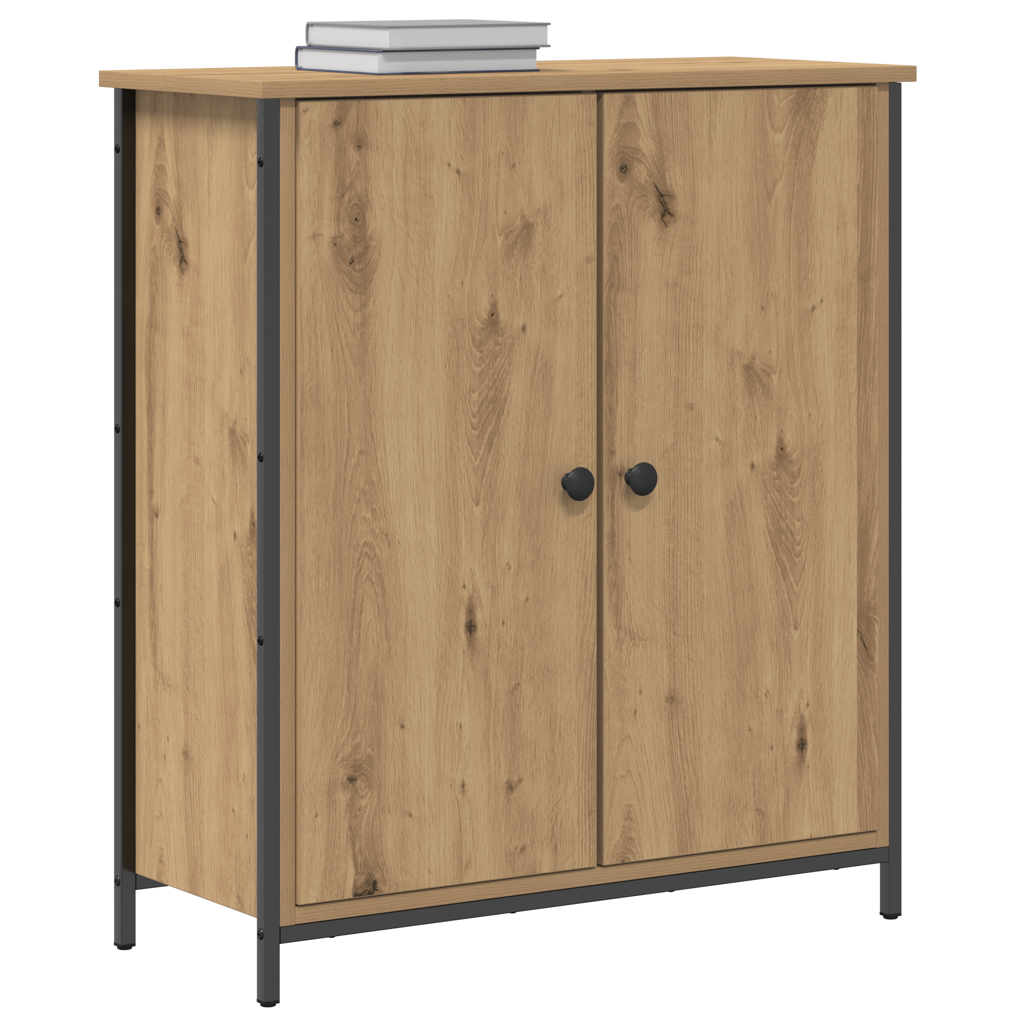 vidaXL Dressoir 70x30x80 cm bewerkt hout en staal artisanaal hout