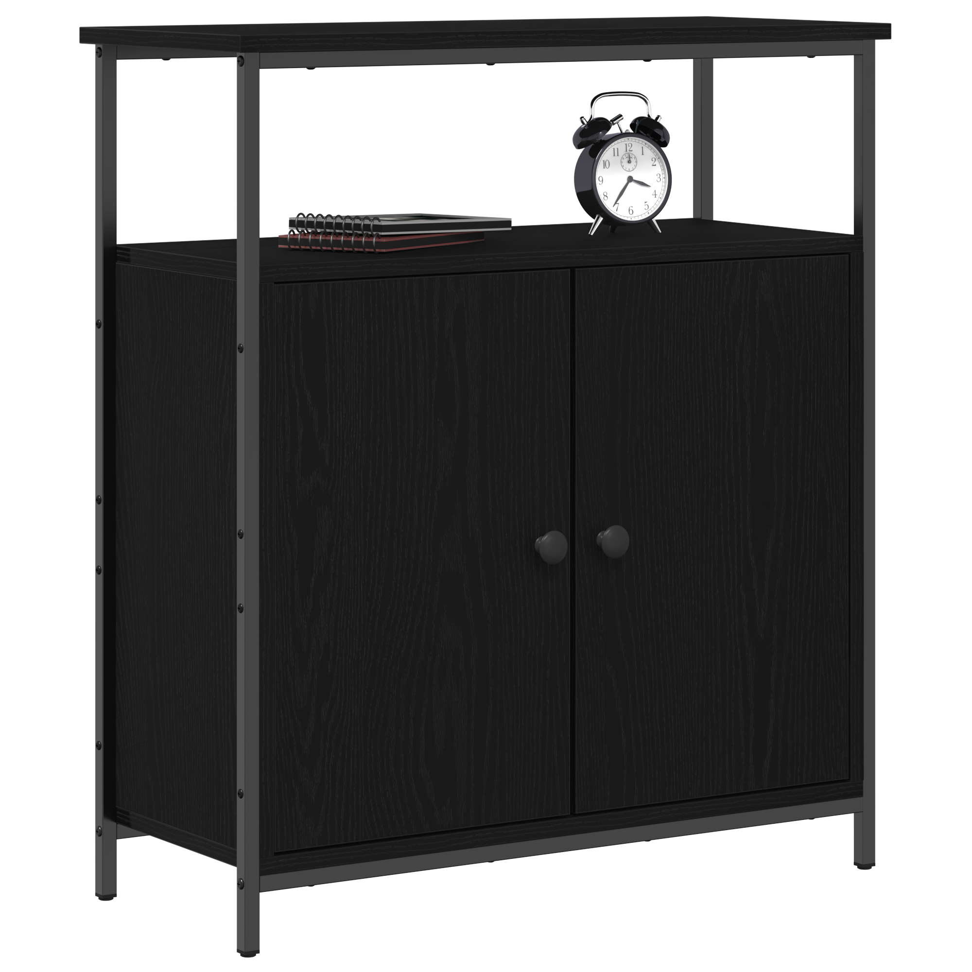 vidaXL Dressoir 70x30x80 cm bewerkt hout zwart eikenkleurig