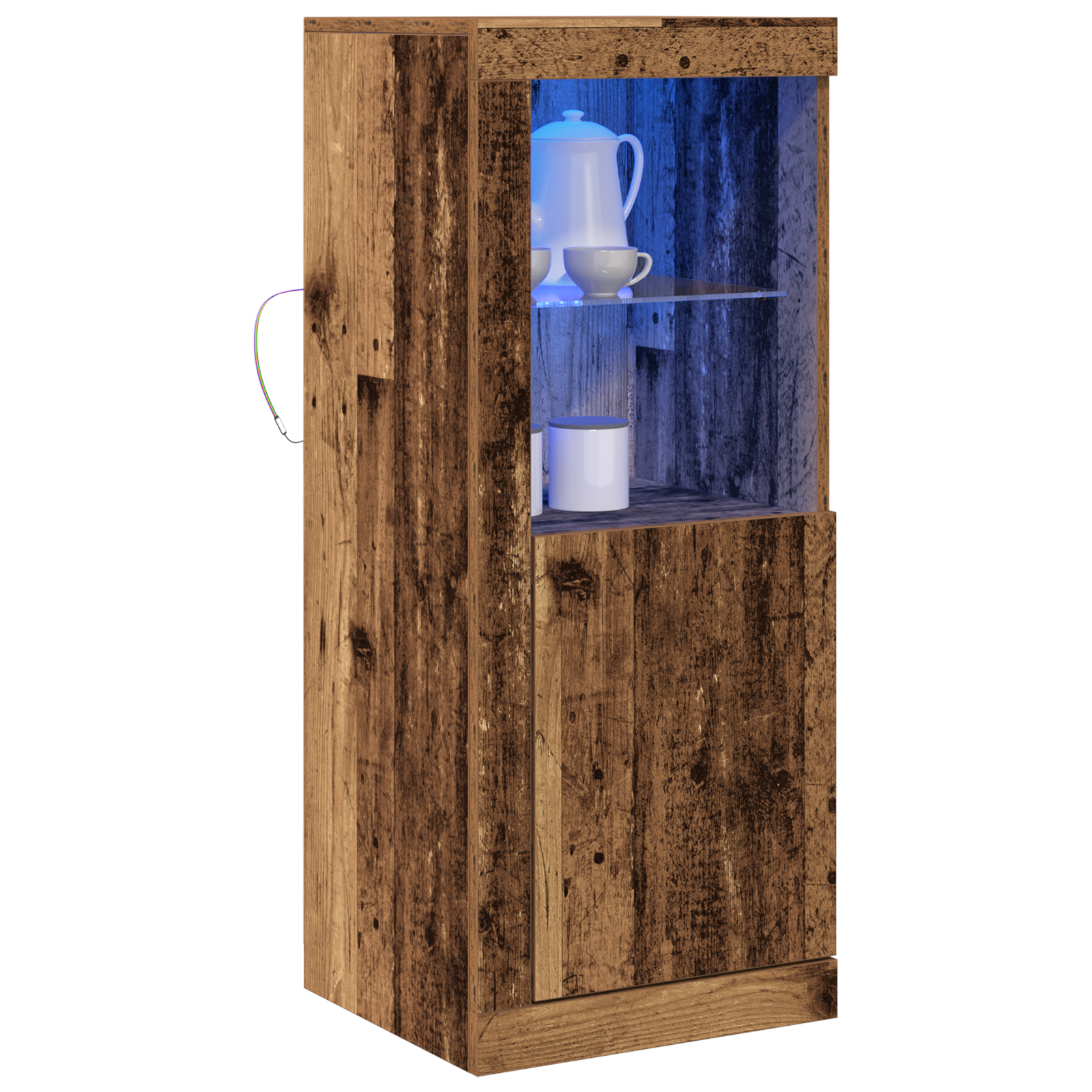 vidaXL Dressoir met LED-verlichting 41x37x100 cm oud houtkleurig