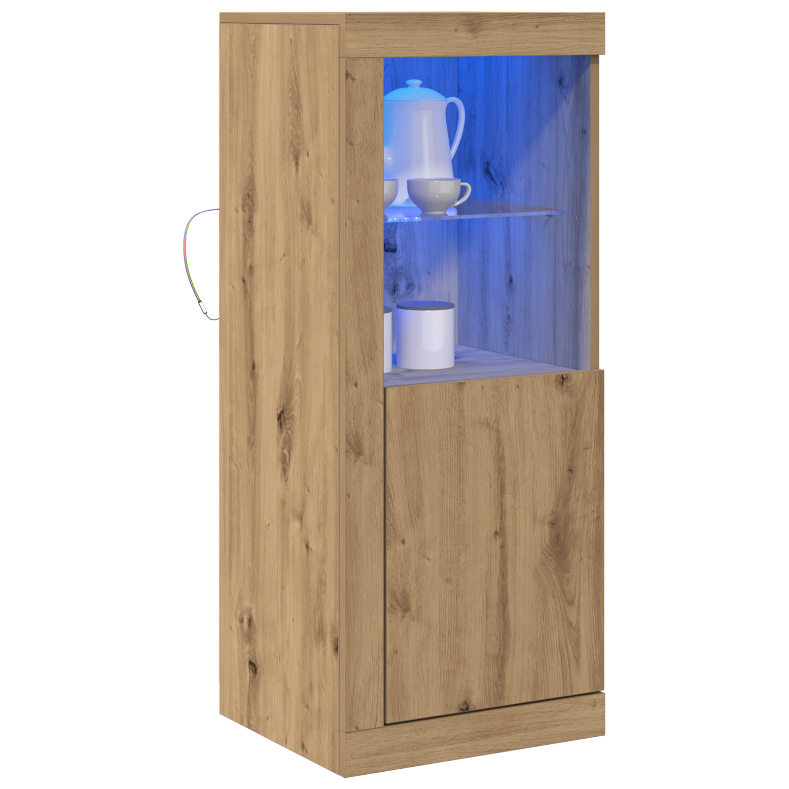 vidaXL Dressoir met LED-verlichting 41x37x100 cm artisanaal eiken