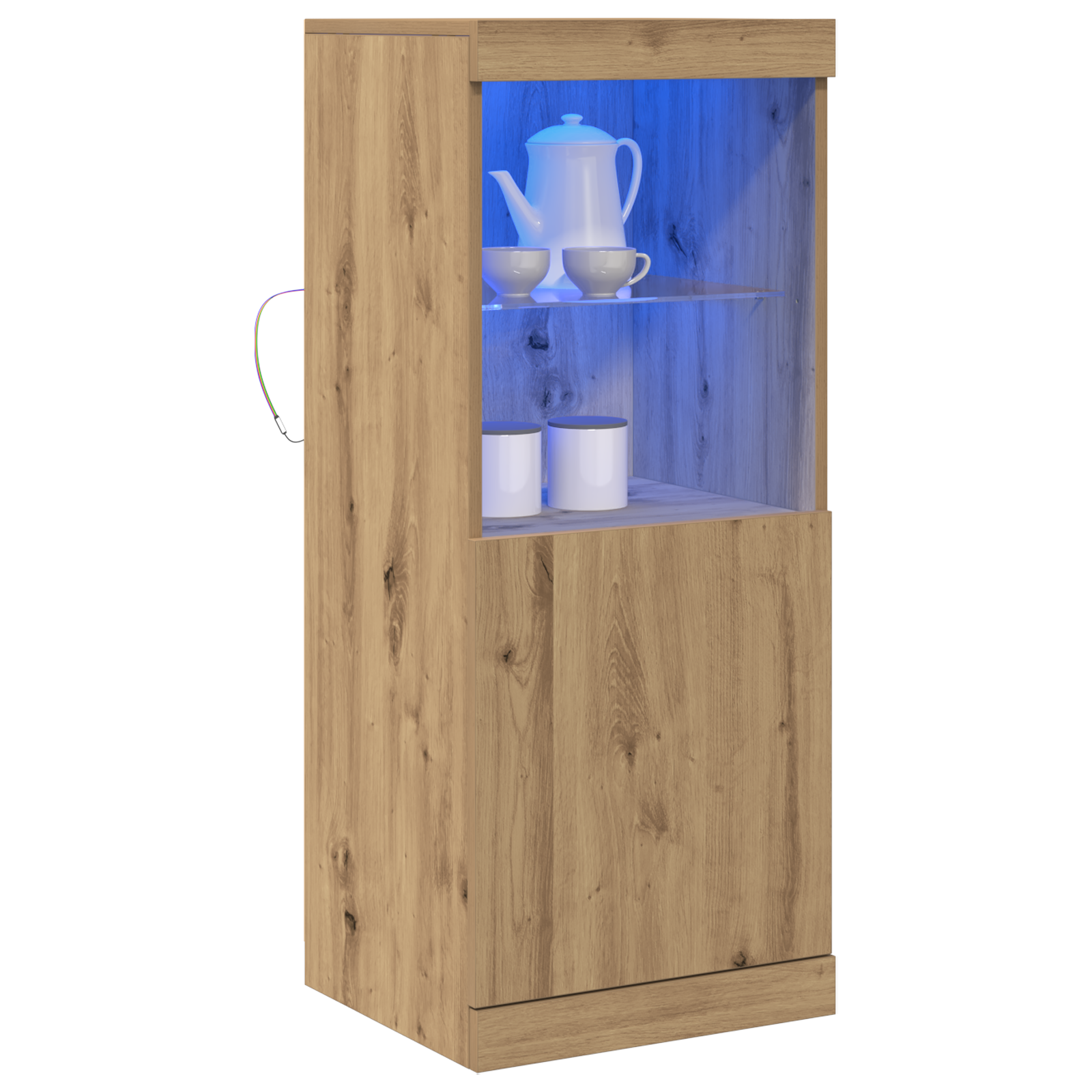 vidaXL Dressoir met LED-verlichting 41x37x100 cm artisanaal eiken