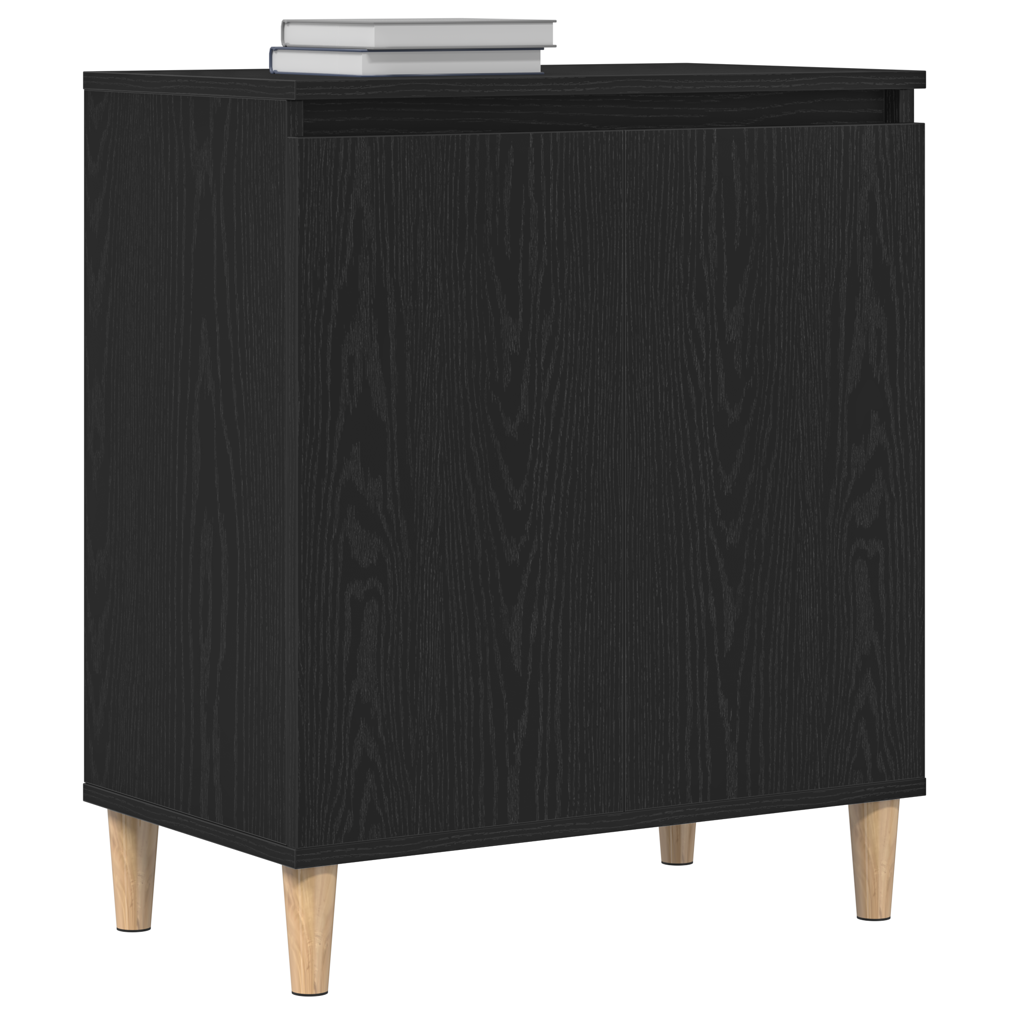 vidaXL Dressoir Zwart Eiken 60x35x70 cm Gemaakt van Hout