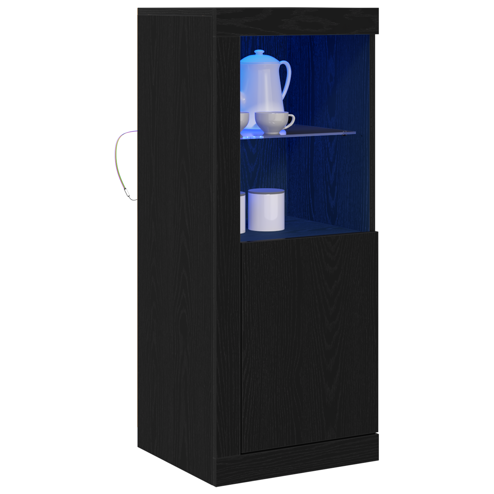 vidaXL Dressoir met LED-verlichting 41x37x100 cm zwart eikenkleurig