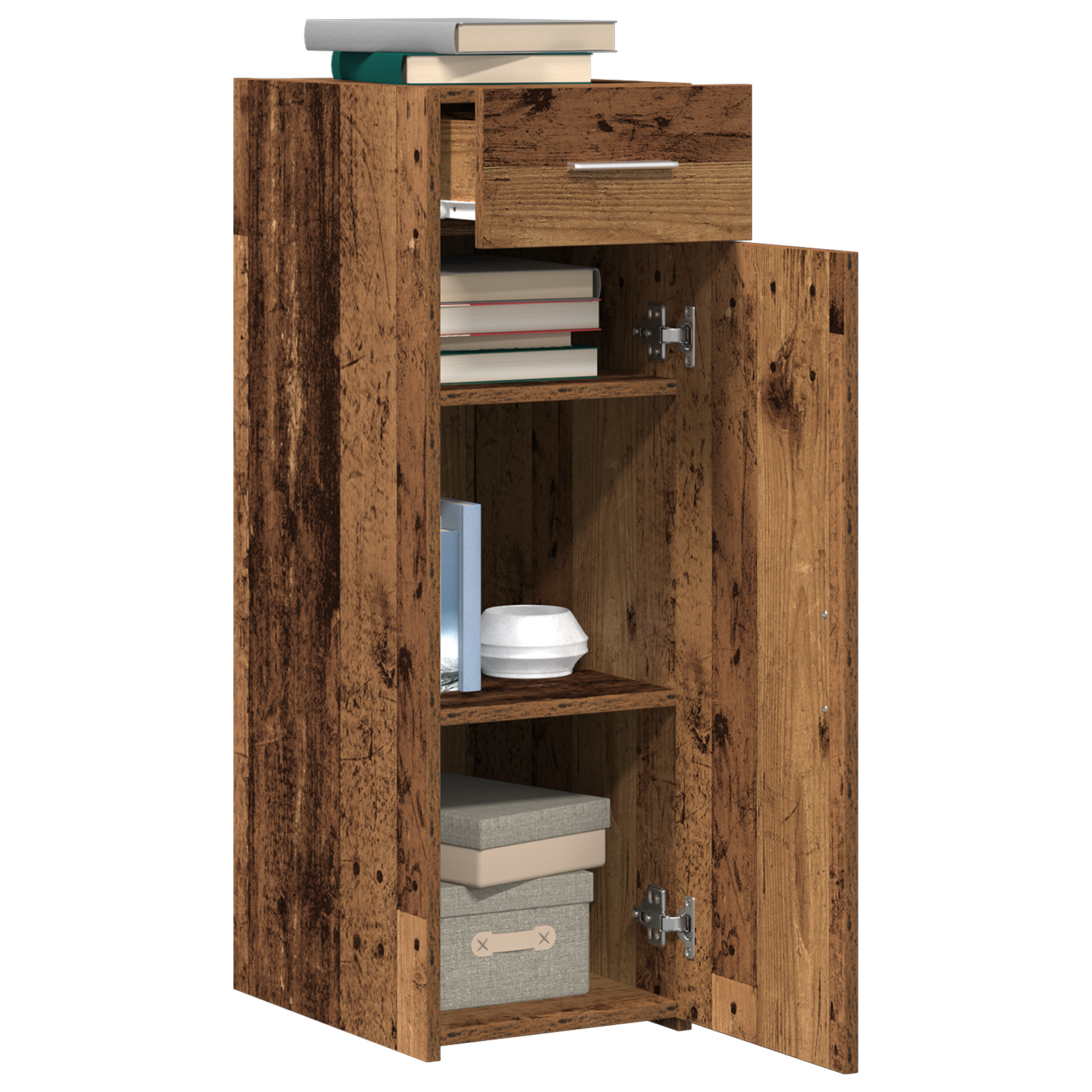 vidaXL Dressoir 30x42,5x93 cm bewerkt hout oud houtkleurig