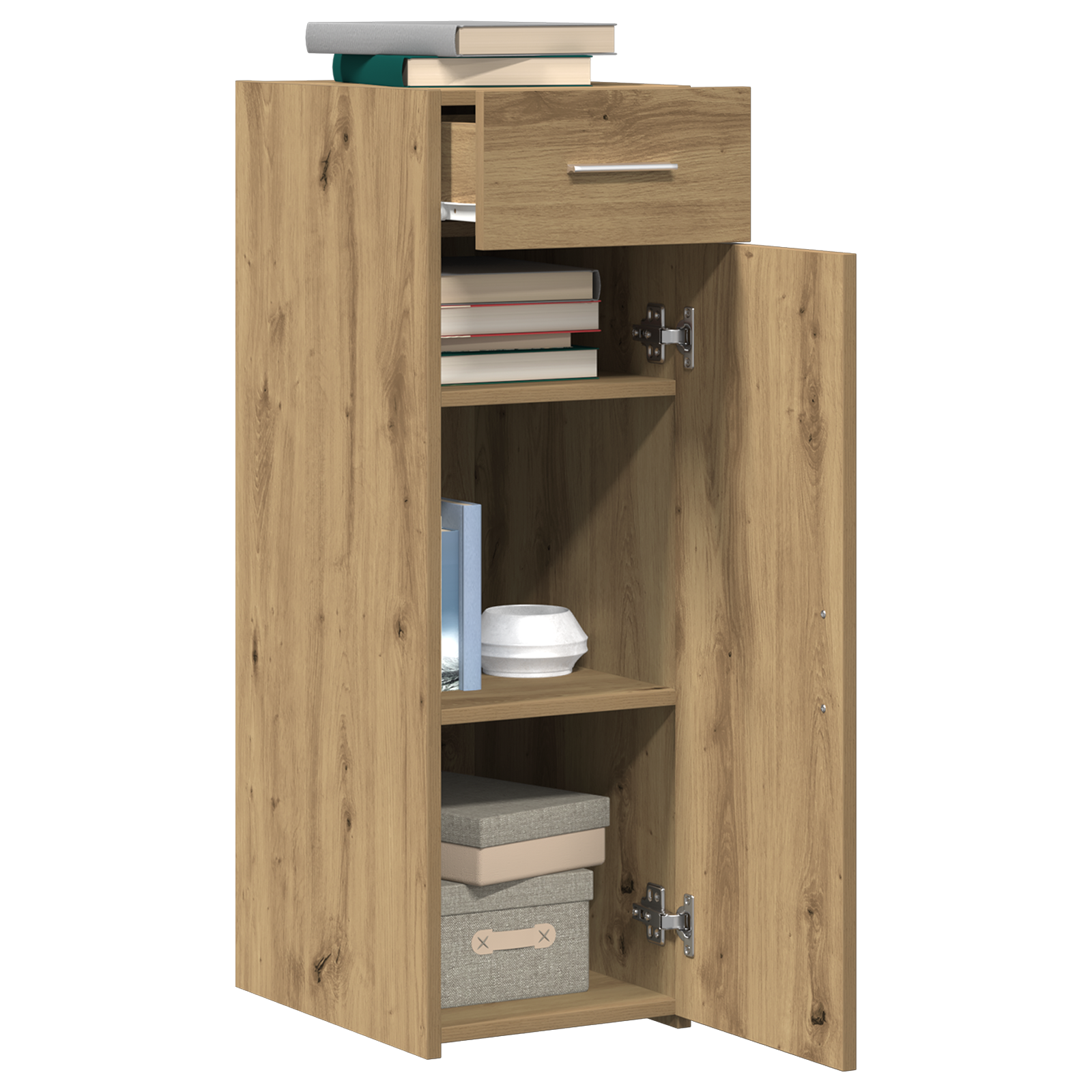 vidaXL Dressoir 30x42,5x93 cm bewerkt hout artisanaal eiken