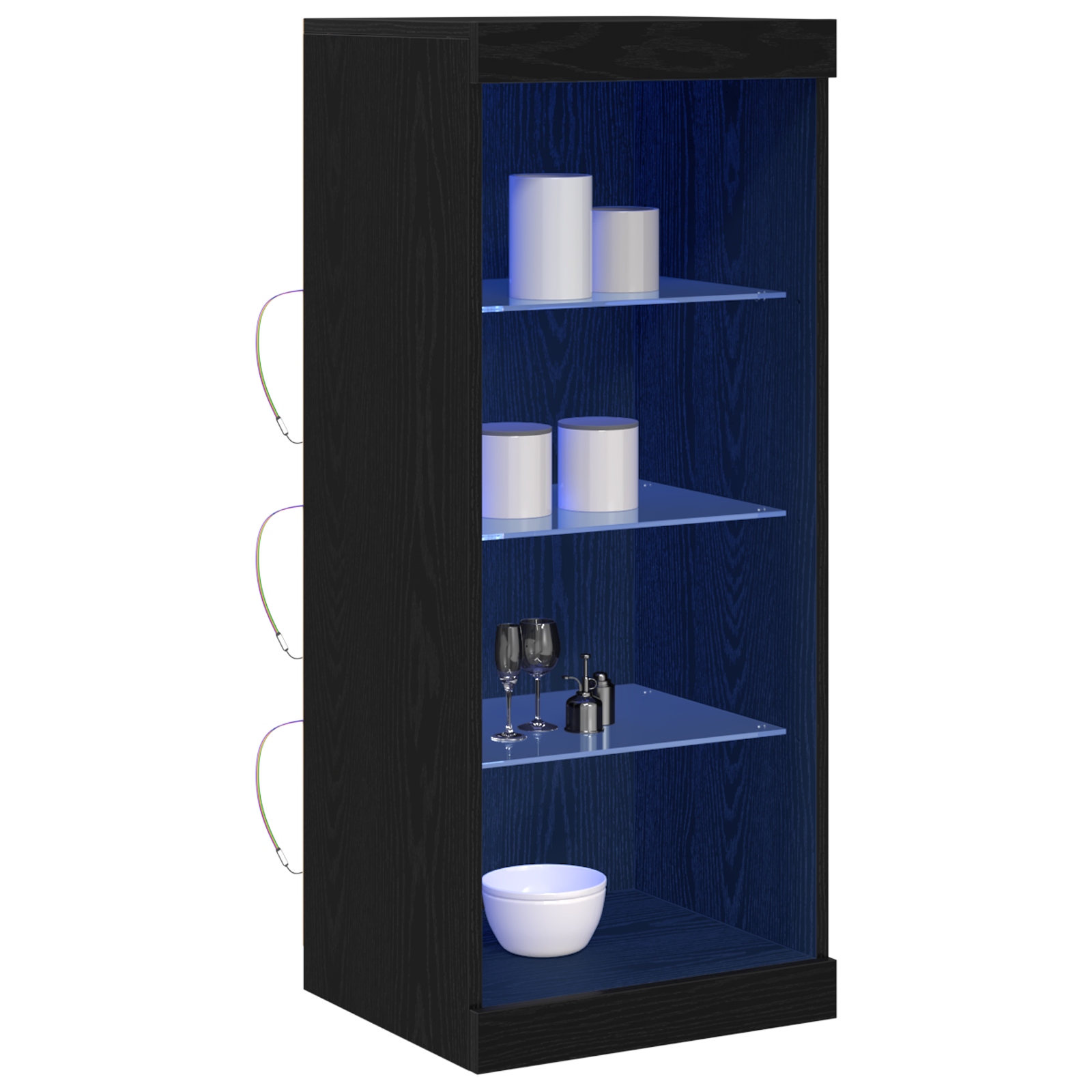 vidaXL Sideboard met LED-verlichting Zwart Eiken 41x37x100 cm