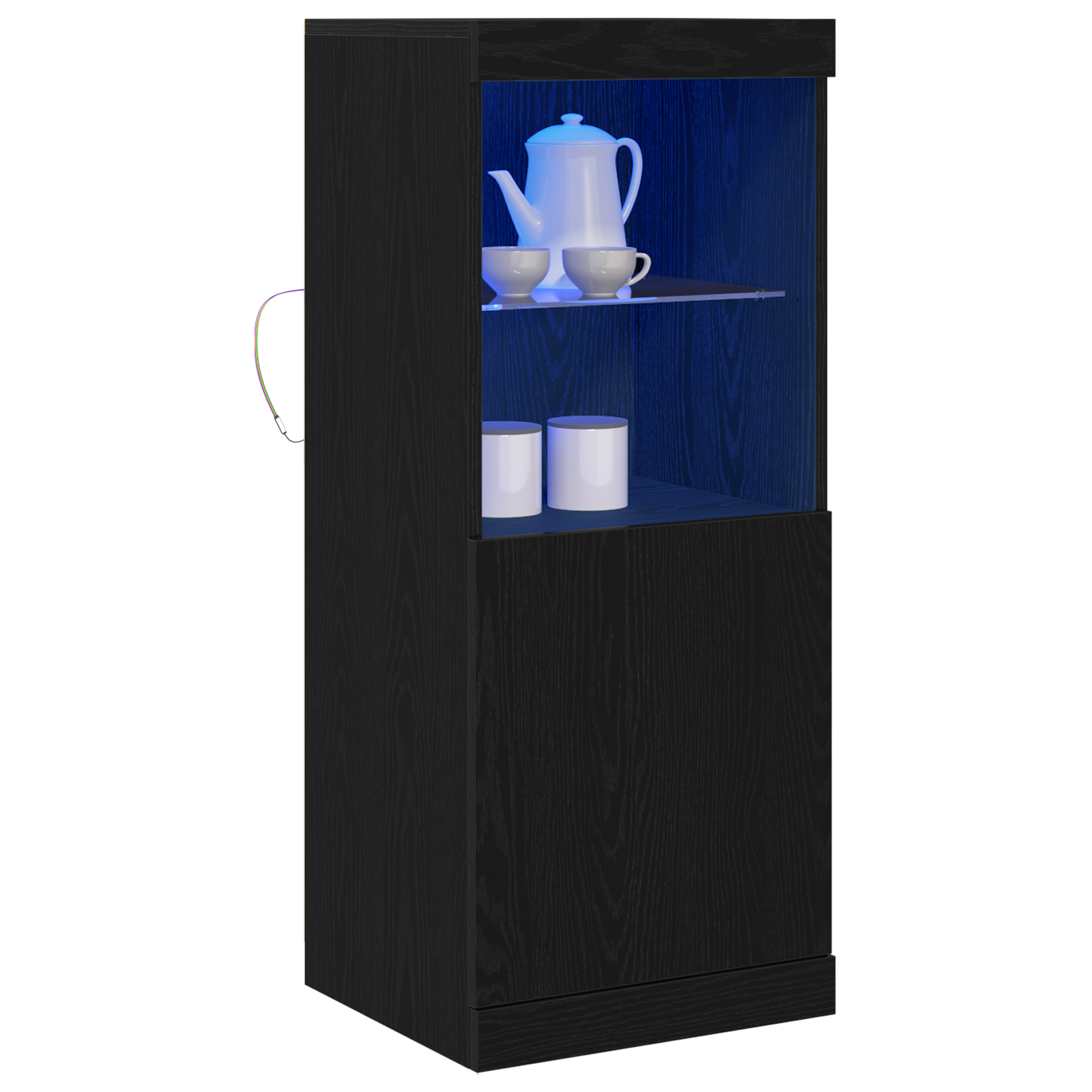 vidaXL Dressoir met LED-verlichting 41x37x100 cm zwart eikenkleurig