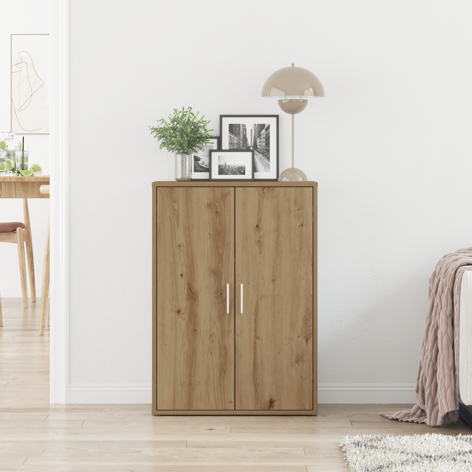 vidaXL Dressoir 60x31x84 cm bewerkt hout artisanaal eiken