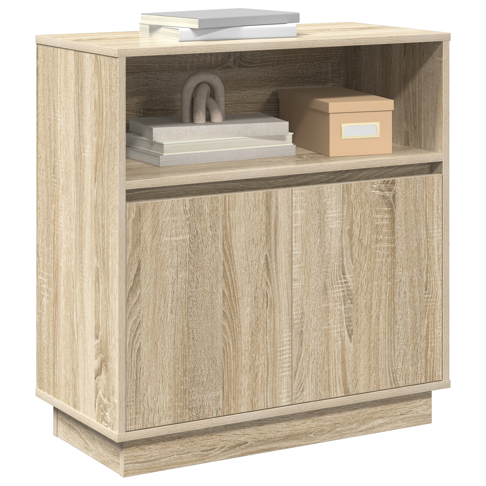 vidaXL Dressoir met LED 71x34,5x75 cm bewerkt hout sonoma eikenkleurig