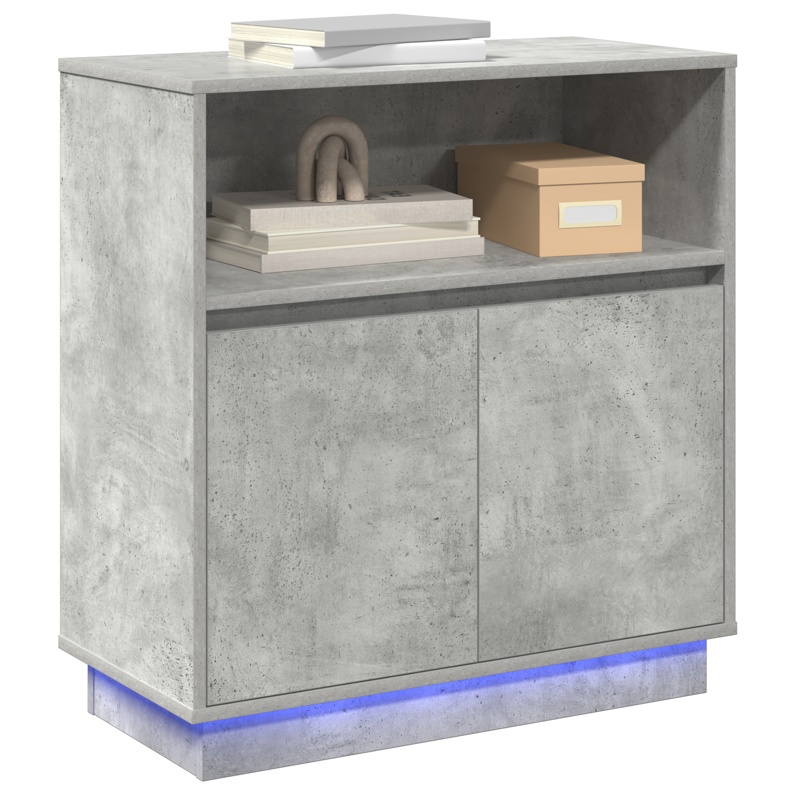 vidaXL Dressoir met LED 71x34,5x75 cm bewerkt hout betongrijs