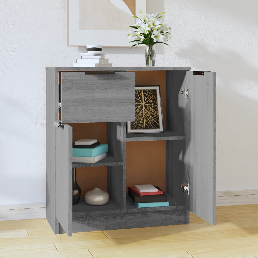 vidaXL Dressoir 60x30x70 cm bewerkt hout grijs sonoma eiken