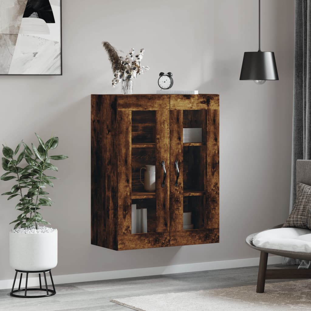 vidaXL Wandkast 69,5x34x90 cm bewerkt hout gerookt eikenkleurig