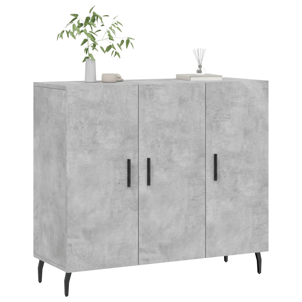 vidaXL Dressoir 90x34x80 cm bewerkt hout betongrijs