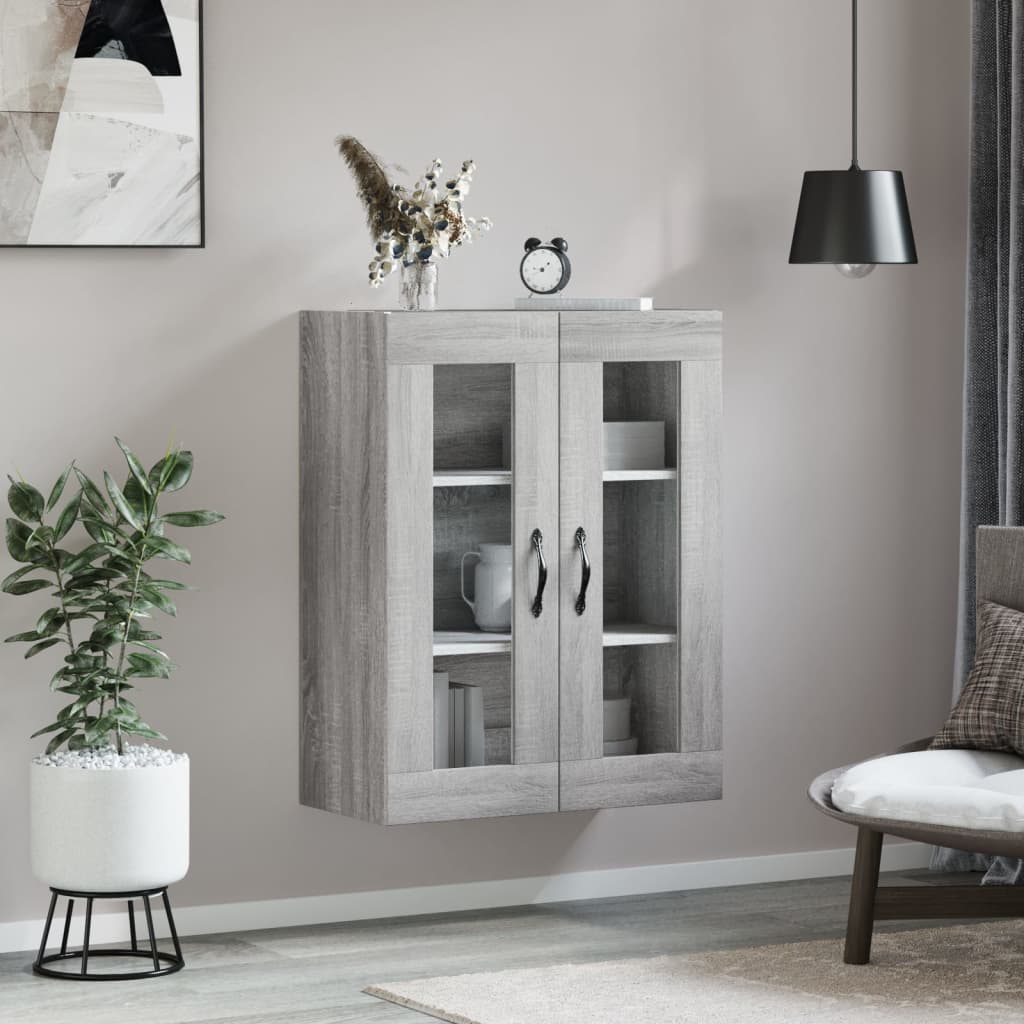 vidaXL Wandkast 69,5x34x90 cm bewerkt hout grijs sonoma eikenkleurig