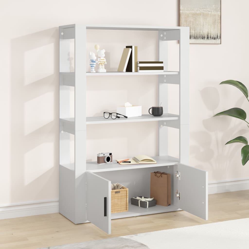 vidaXL Dressoir 80x30x119,5 cm bewerkt hout wit