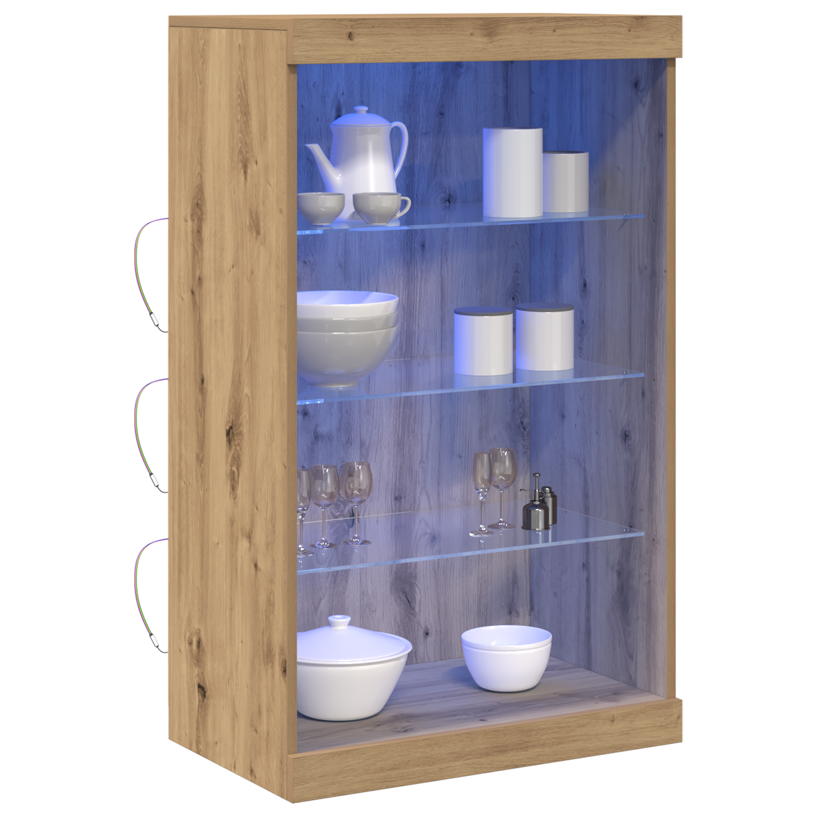 vidaXL Dressoir met LED-verlichting 60,5x37x100 cm artisanaal eiken