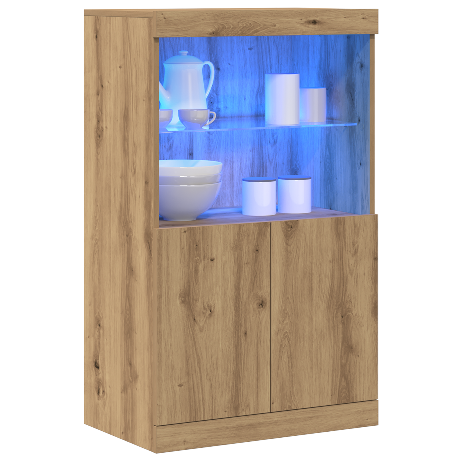 vidaXL Dressoir met LED-verlichting 60x37x100 cm artisanaal eiken
