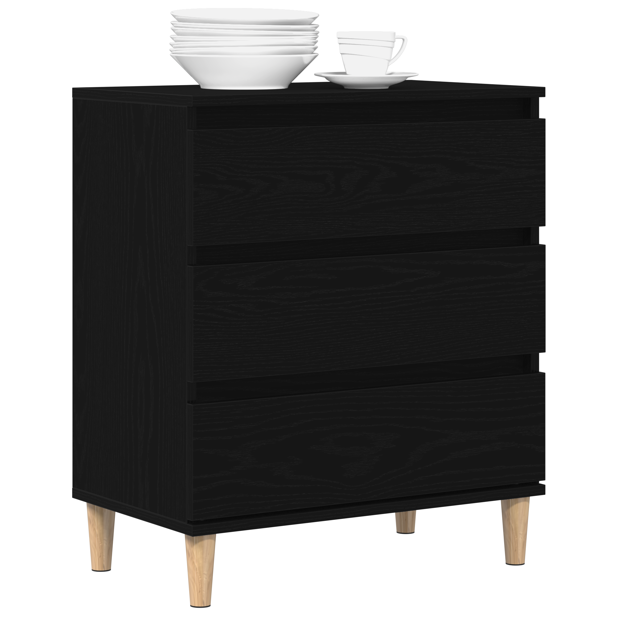 vidaXL Dressoir 60x35x70 cm bewerkt hout zwart eikenkleurig