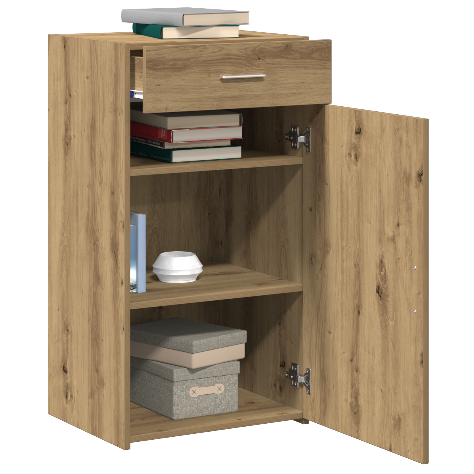vidaXL Dressoir 30x42,5x93 cm bewerkt hout artisanaal eiken
