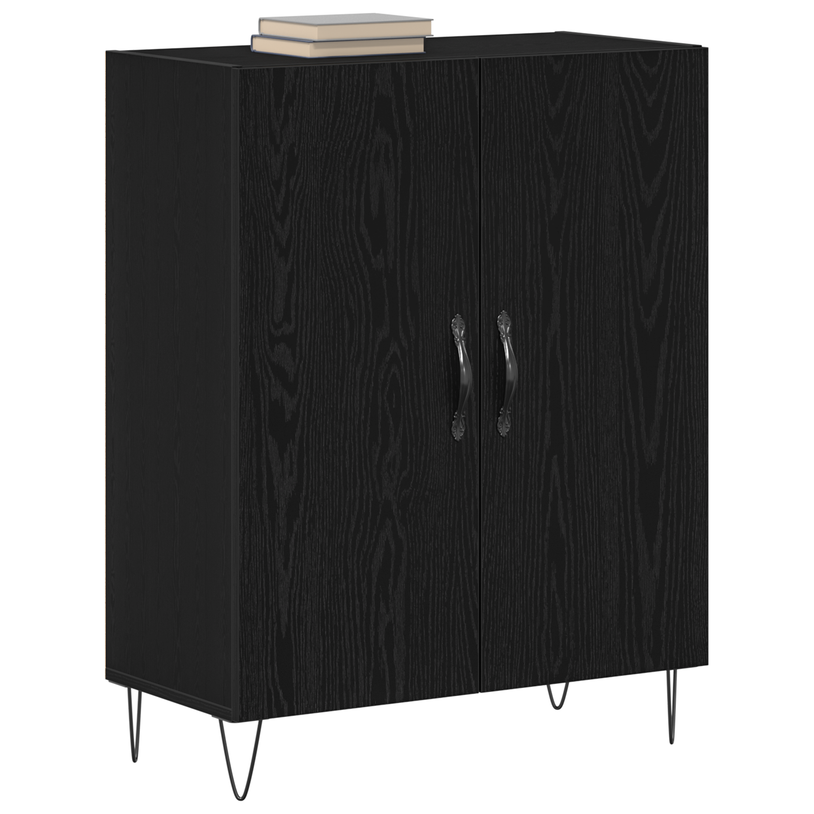 vidaXL Dressoir 69,5x34x90 cm bewerkt hout zwart eikenkleurig
