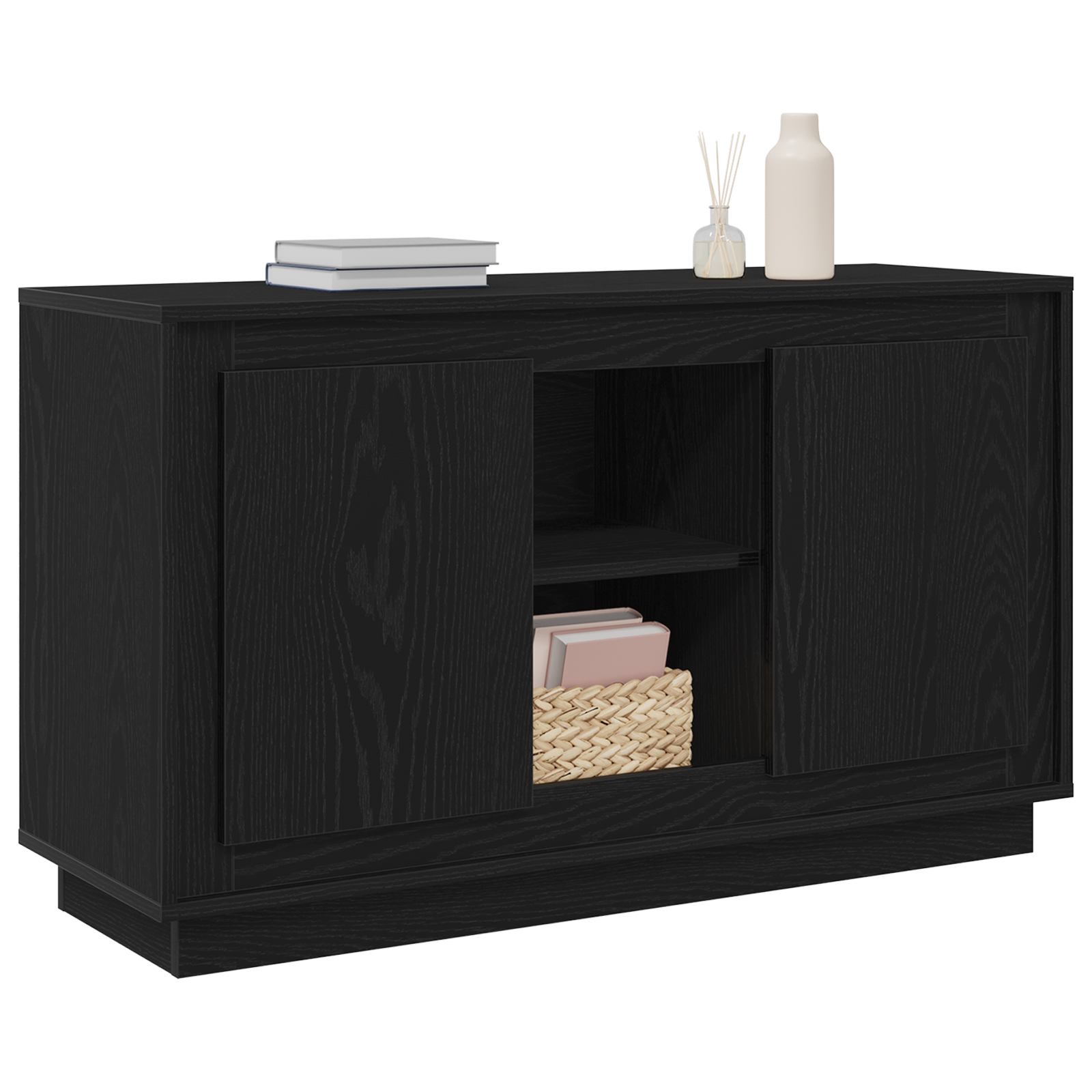 vidaXL Dressoir 102x35x60 cm bewerkt hout zwart eikenkleurig