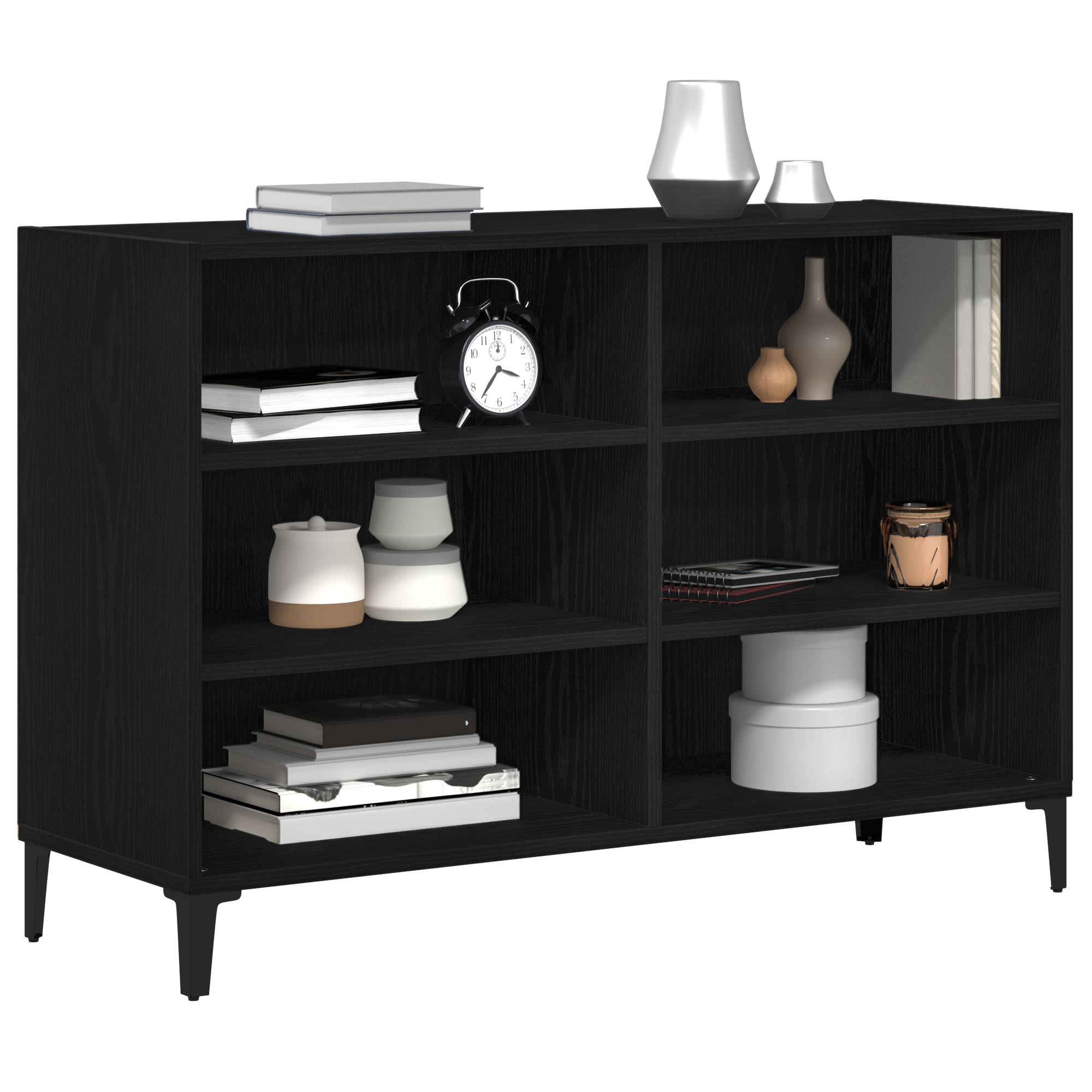 vidaXL Dressoir Zwart Eiken 103,5x35x70 cm Gelaagd Hout
