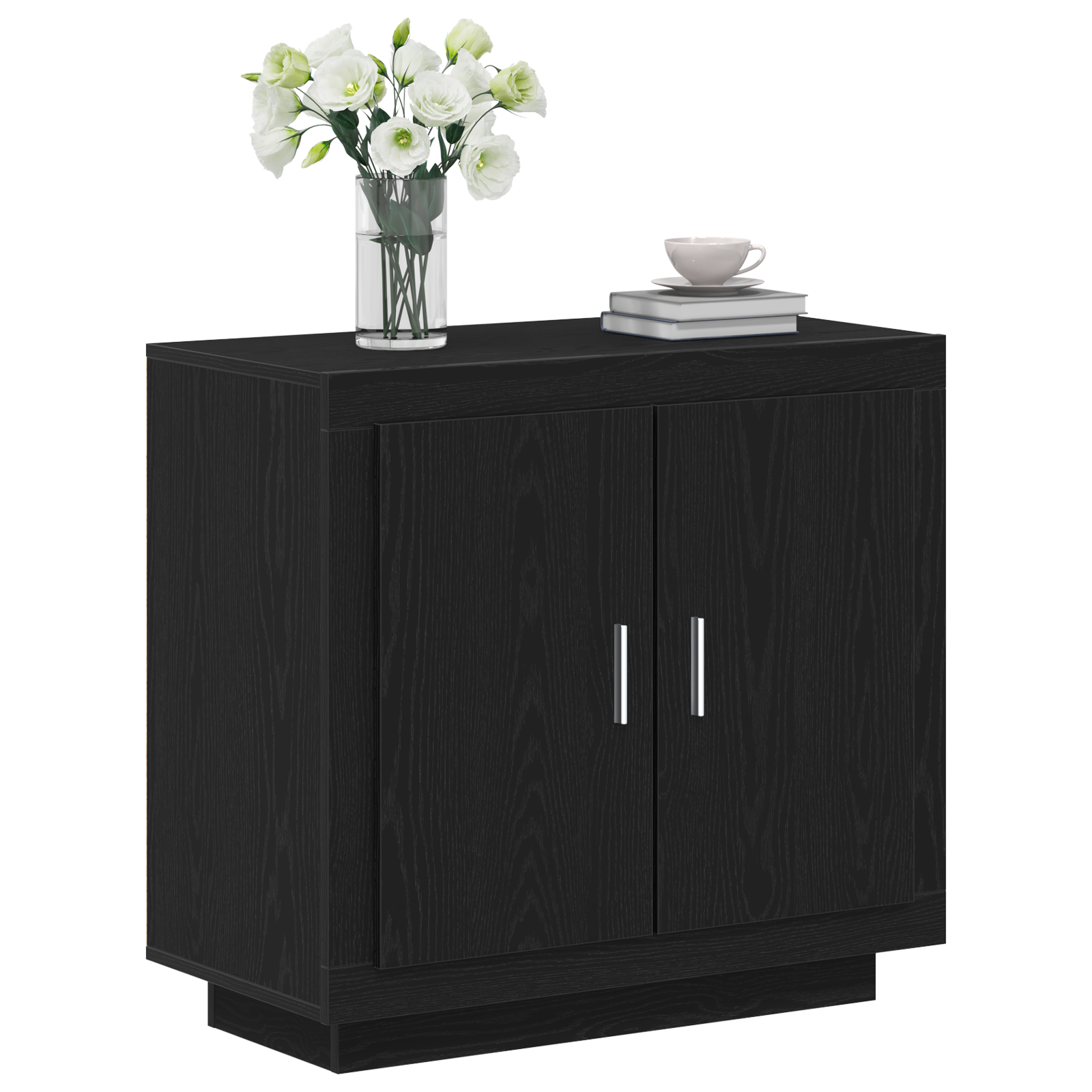 vidaXL Dressoir 80x40x75 cm bewerkt hout zwart eikenkleurig
