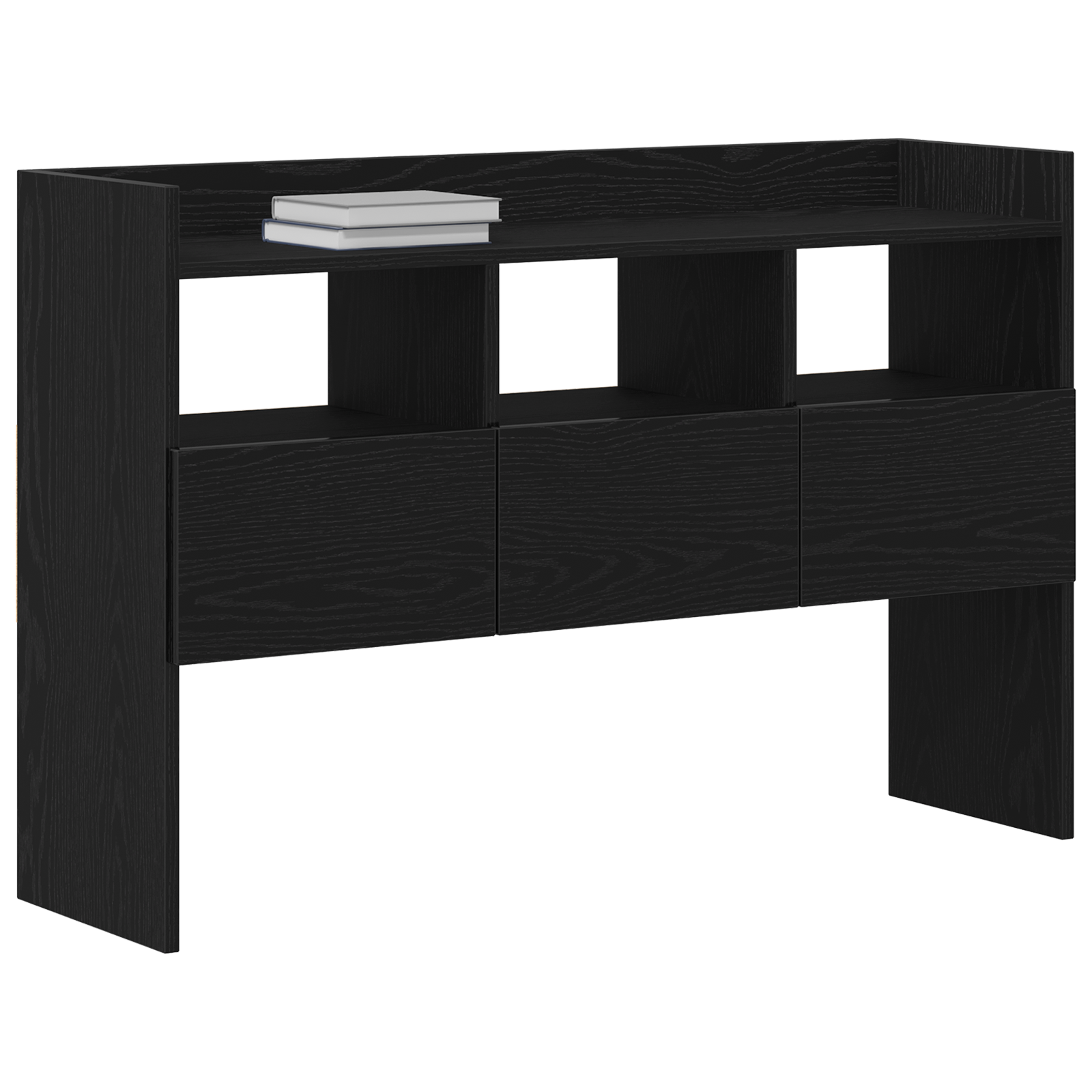 vidaXL Zwarte Eik Sidetable 105x30x70 cm Geengineerd Hout