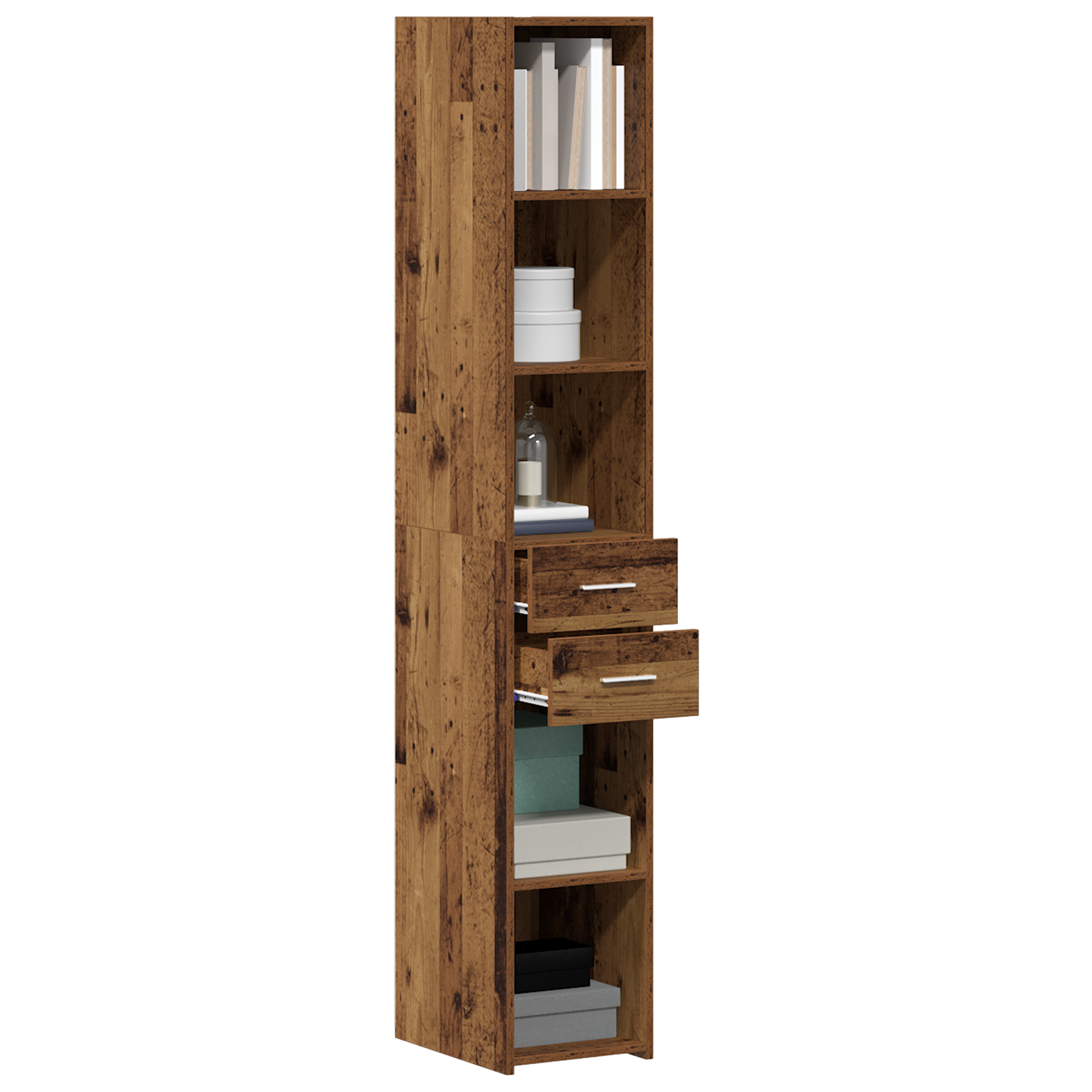 vidaXL Dressoir met lades oud houtkleurig