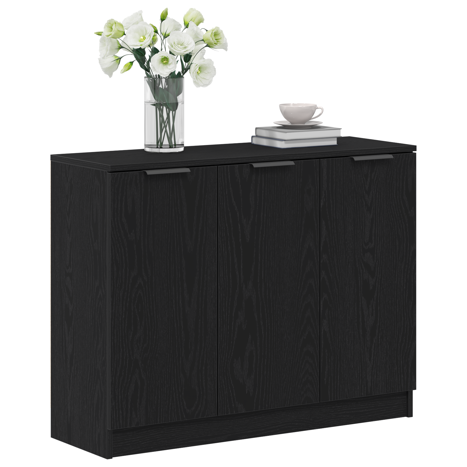 vidaXL Dressoir 90,5x30x70 cm bewerkt hout zwart eikenkleurig