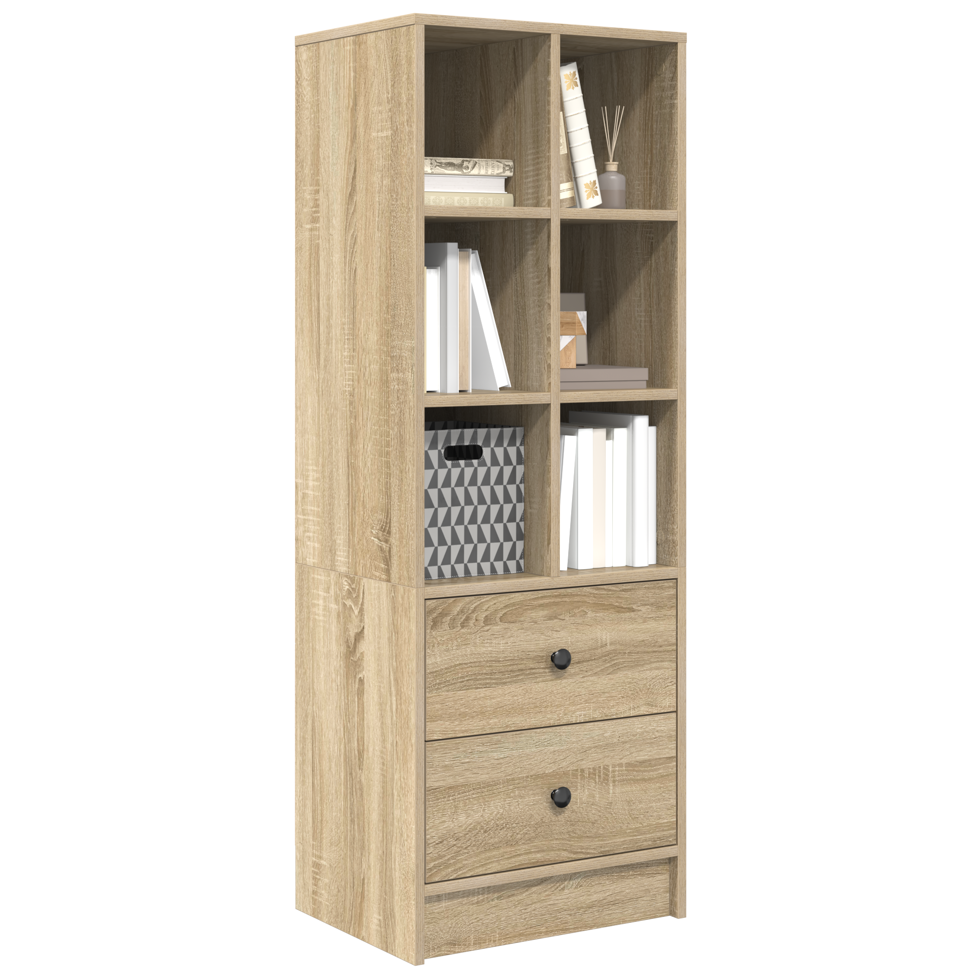 vidaXL Highboard in Sonoma Eik 45,5x34x127 cm Gelaagd hout