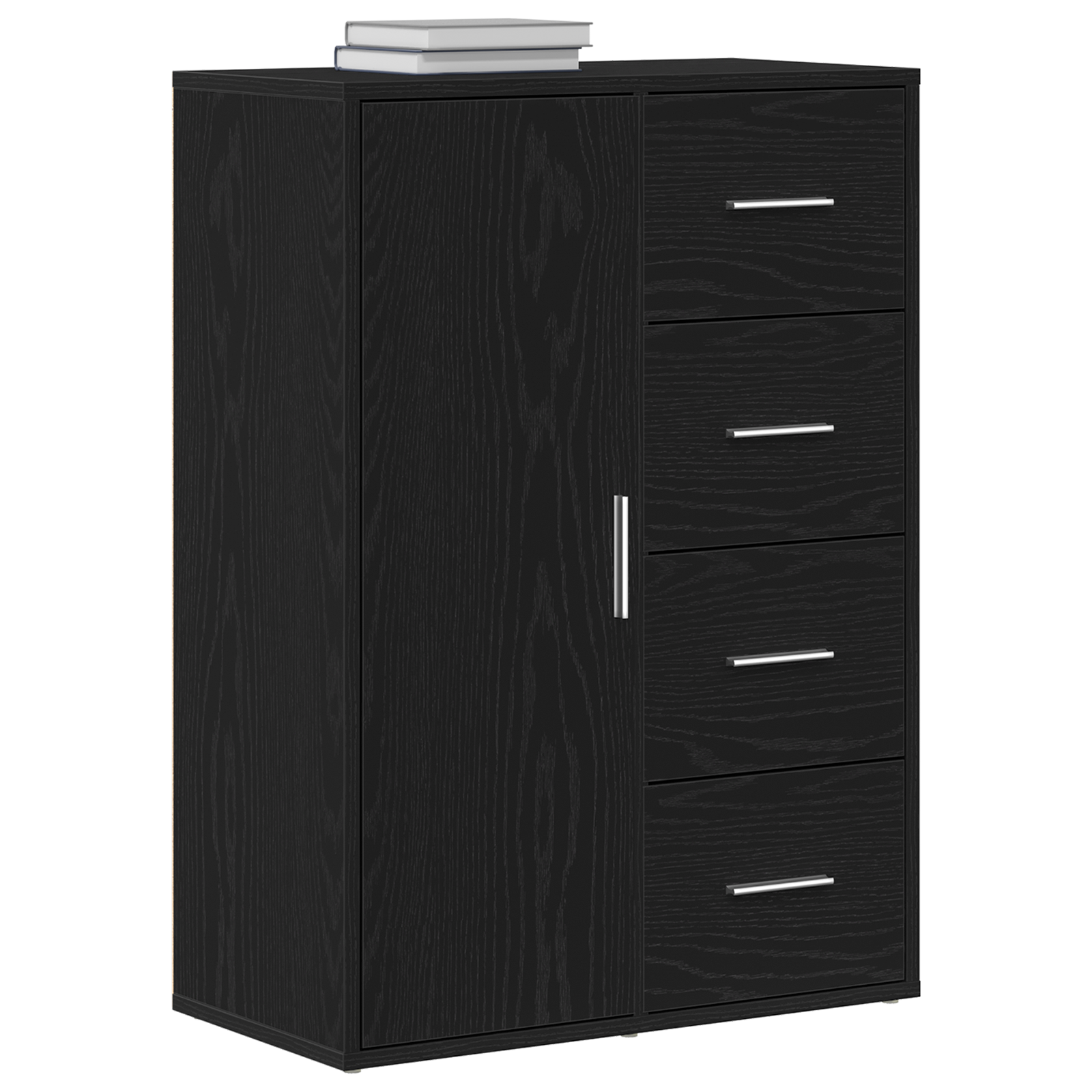 vidaXL Dressoir 60x31x84 cm bewerkt hout zwart eikenkleurig