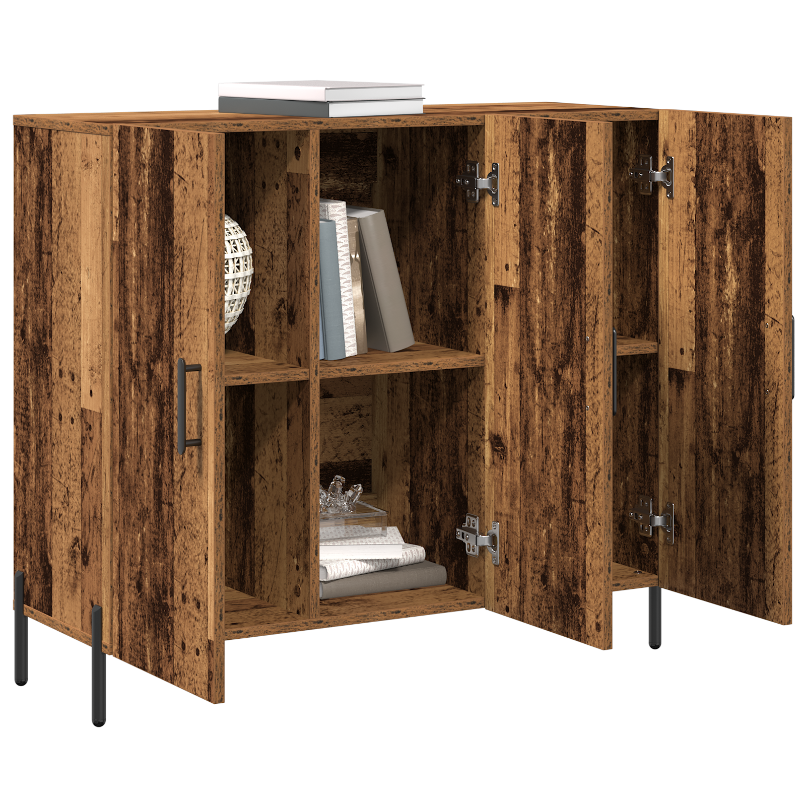 vidaXL Dressoir Oud Hout 90x34x80 cm Gelaagd Hout