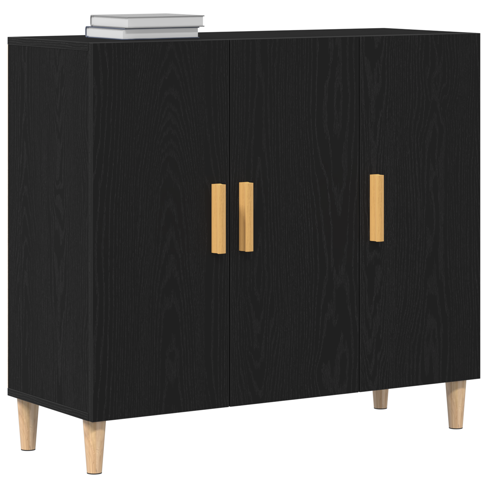 vidaXL Sideboard Zwart Eiken 90x34x80 cm Houtbewerkt